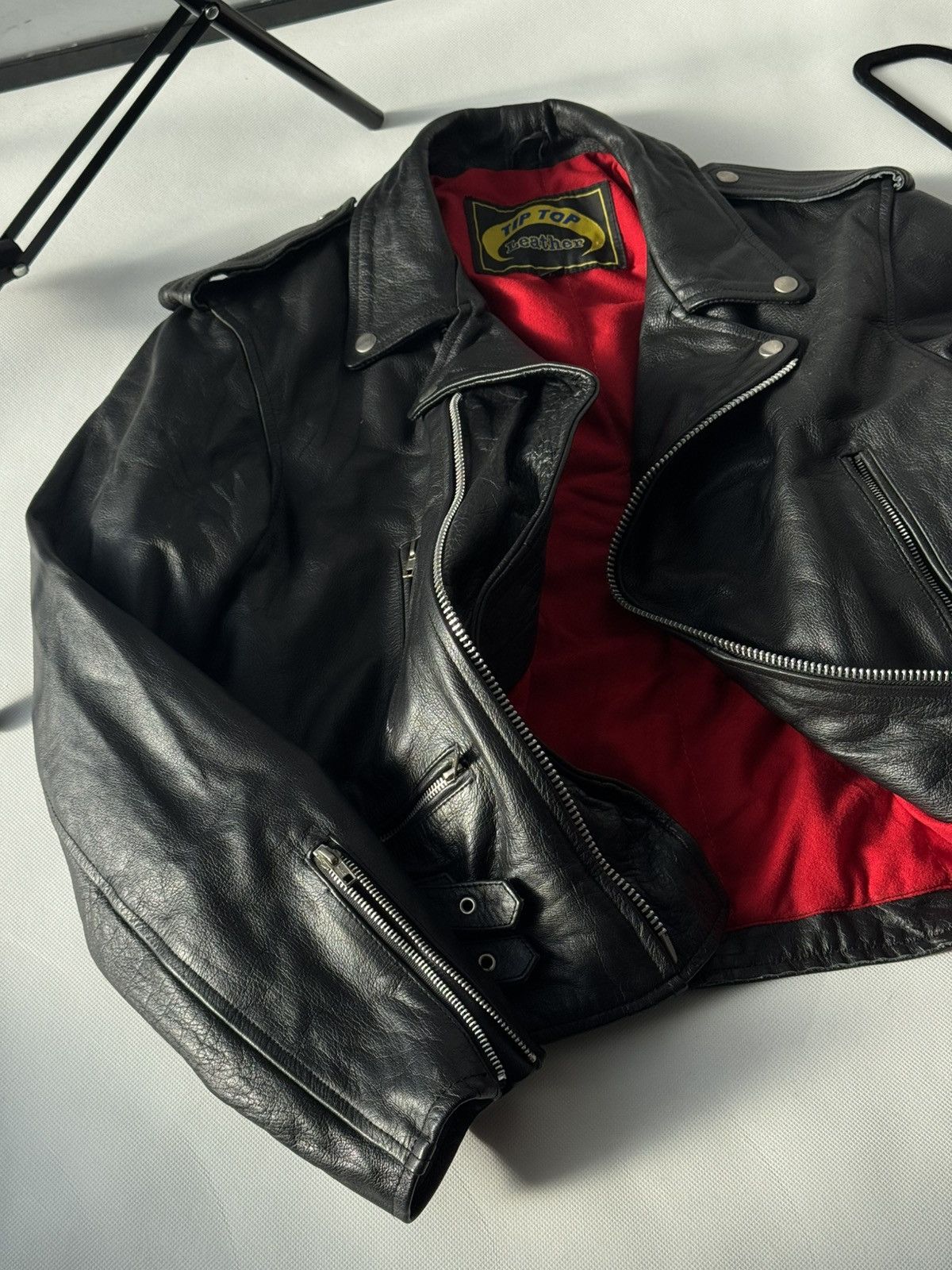 Vintage Vintage Leather Jacket Black Large Zip Up Motorcycle Biker Size US L / EU 52-54 / 3 - 15 Thumbnail