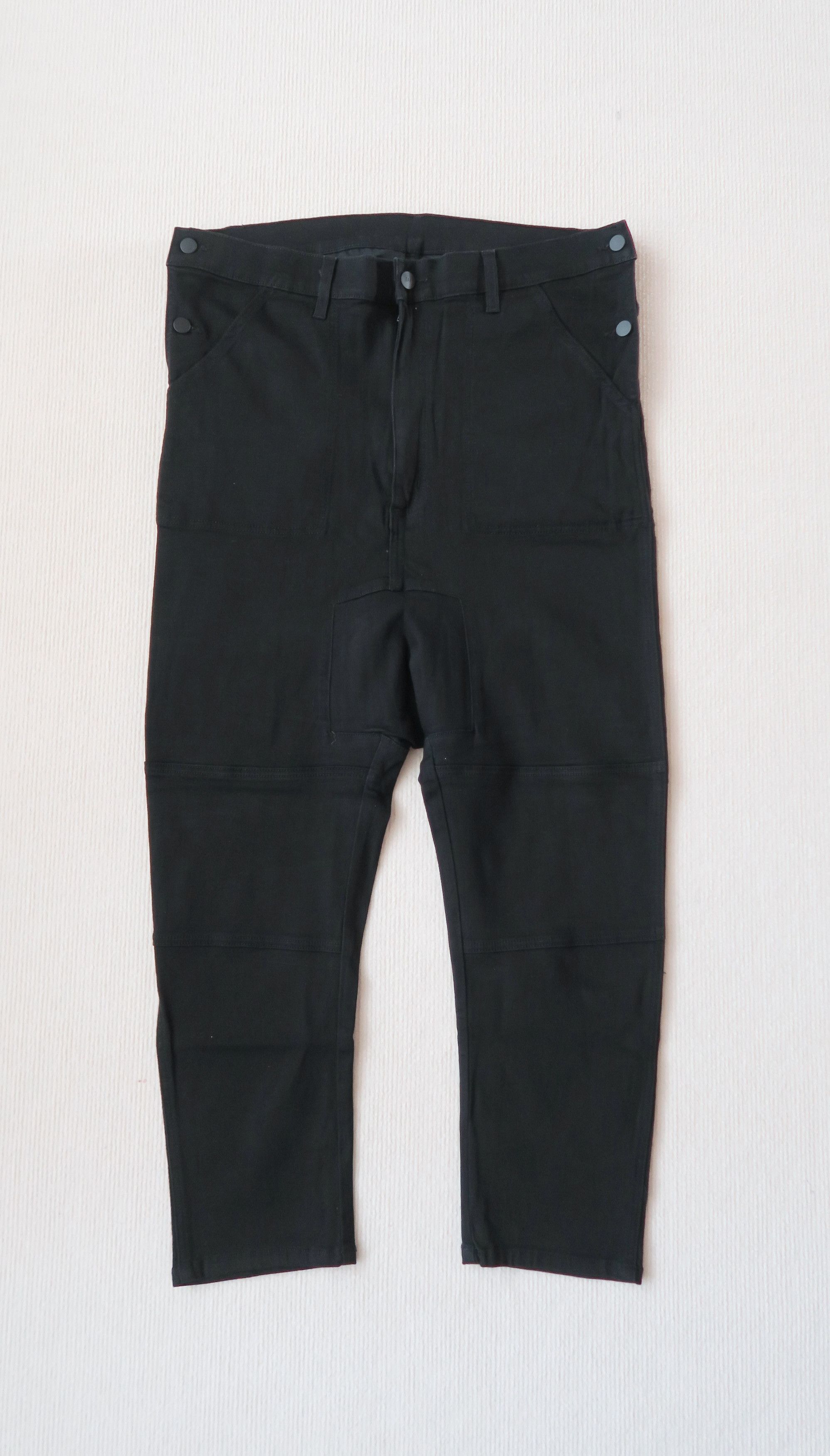 OAK Oak NYC Drop Crotch Stretch Cropped Denim Pants Size US 34 / EU 50 - 2 Thumbnail