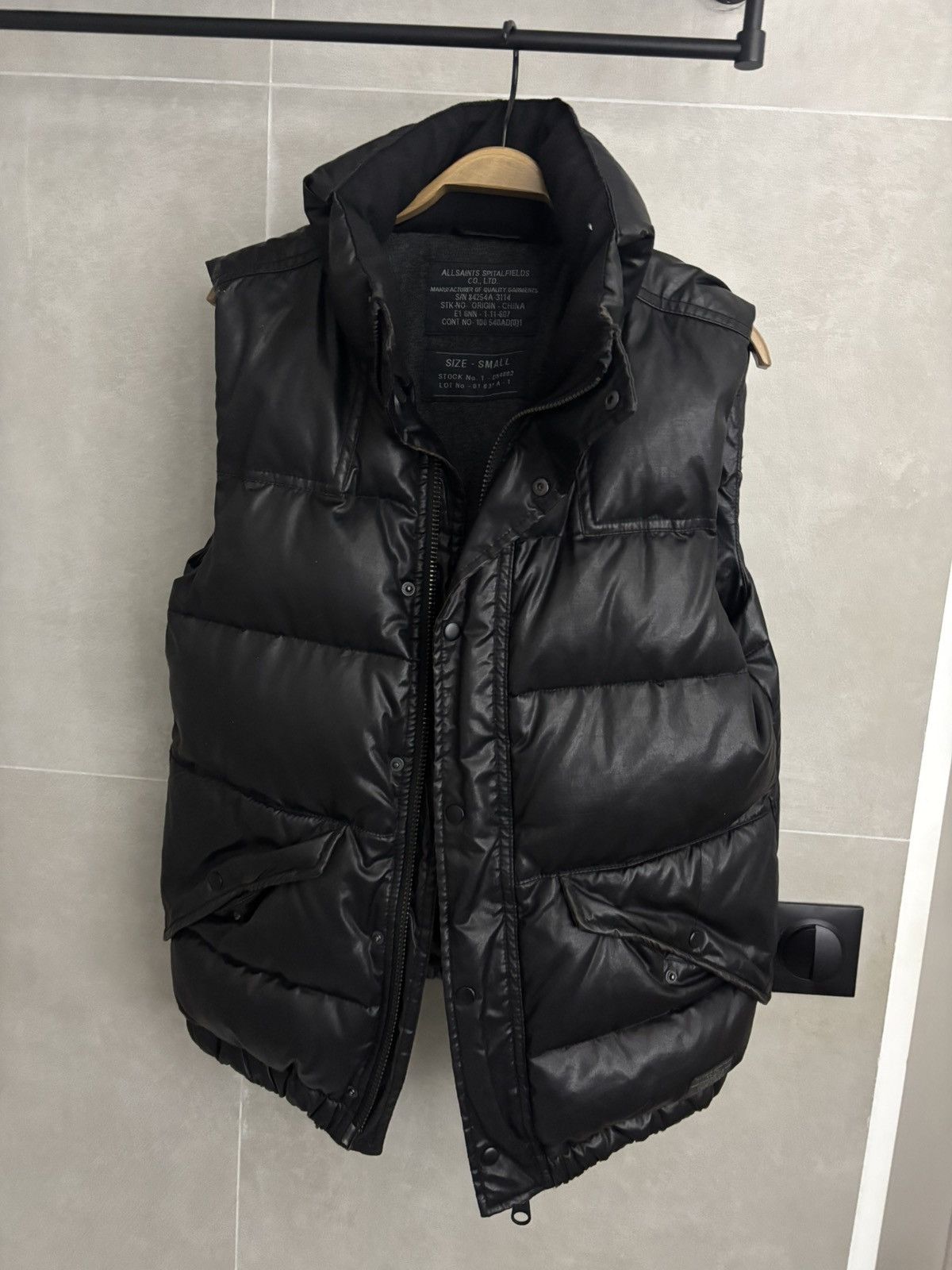 Allsaints AllSaints Spitalfields Vintage Down Gilet – Nylon / Leather Size US M / EU 48-50 / 2 - 1 Thumbnail