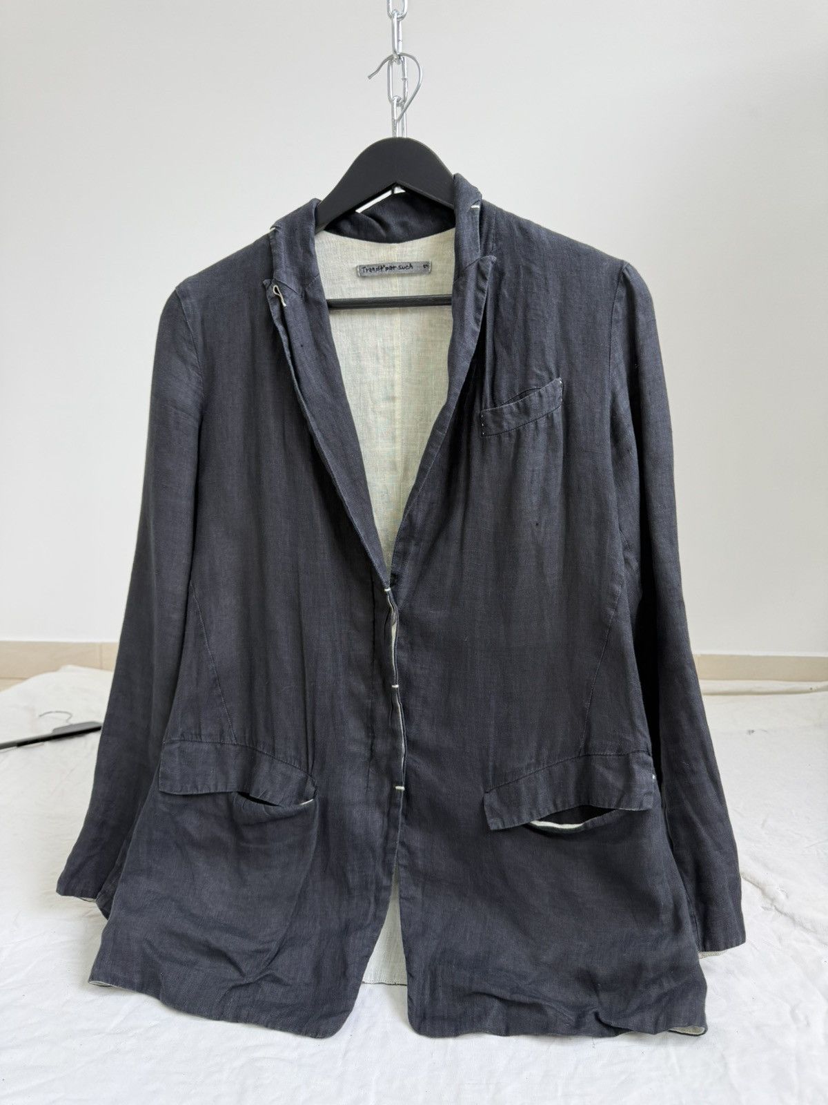 Transit Uomo Transit Uomo Black Blazer Avant-Garde Style Size 46S - 2 Thumbnail