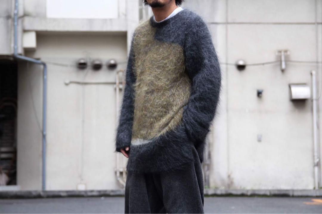 Yohji Yamamoto yohji yamamoto POUR HOMME Mohair color-pattern knit Size US L / EU 52-54 / 3 - 1 Thumbnail
