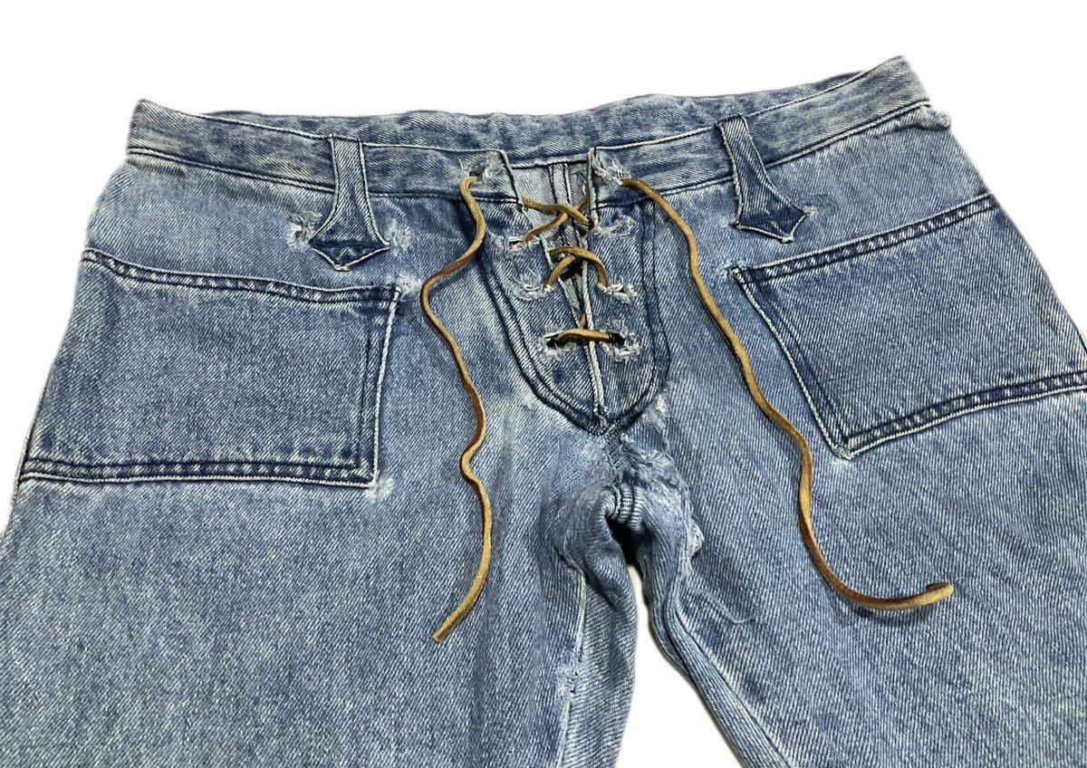 Hysteric Glamour × If Six Was Nine × Japanese Brand 🔥Sick Y2K Japanese Fleur Laces Up Flared Denim Size US 32 / EU 48 - 4 Thumbnail