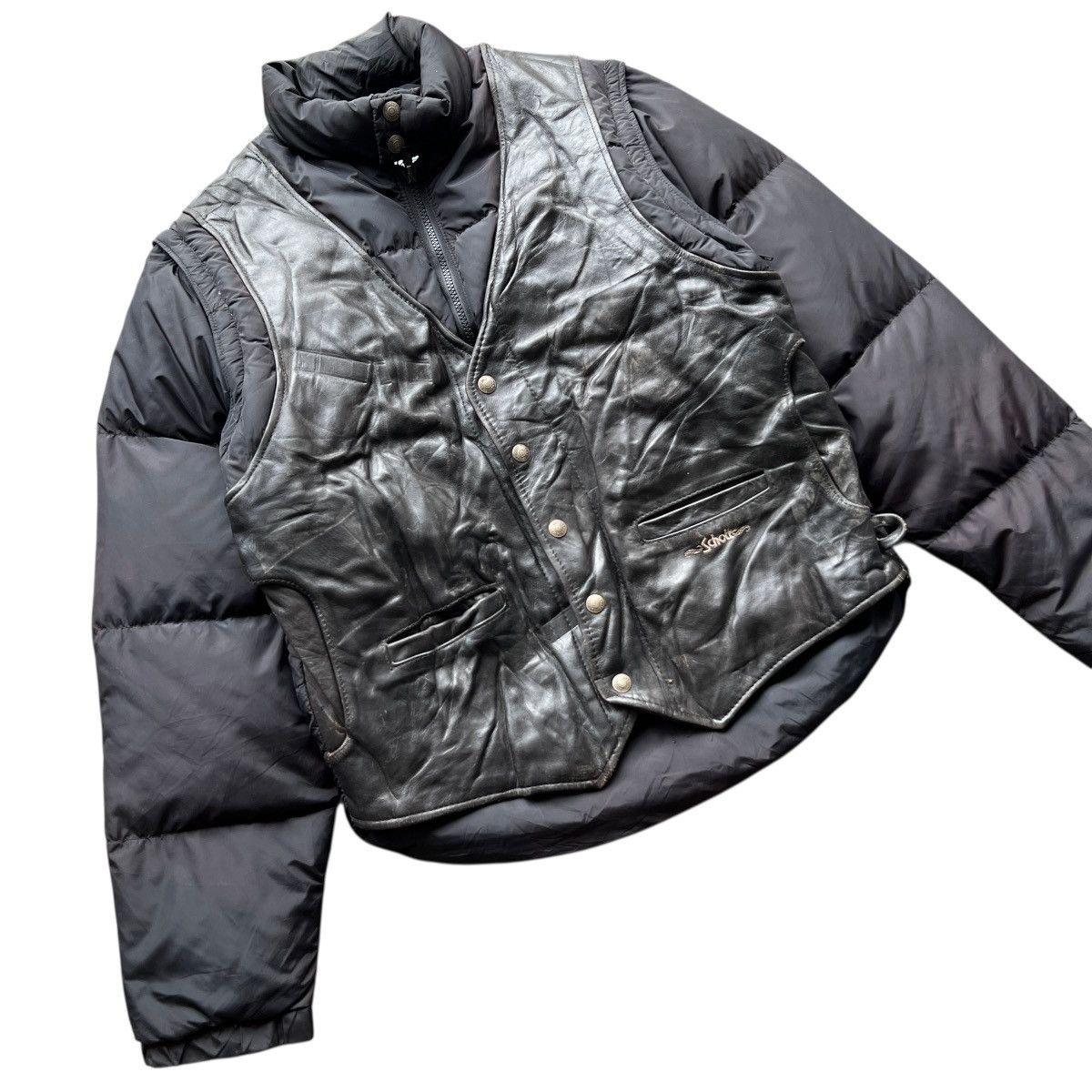 Schott Vintage Schott Goose Down Goose Feathers Hybrid Puffer Size US L / EU 52-54 / 3 - 4 Thumbnail