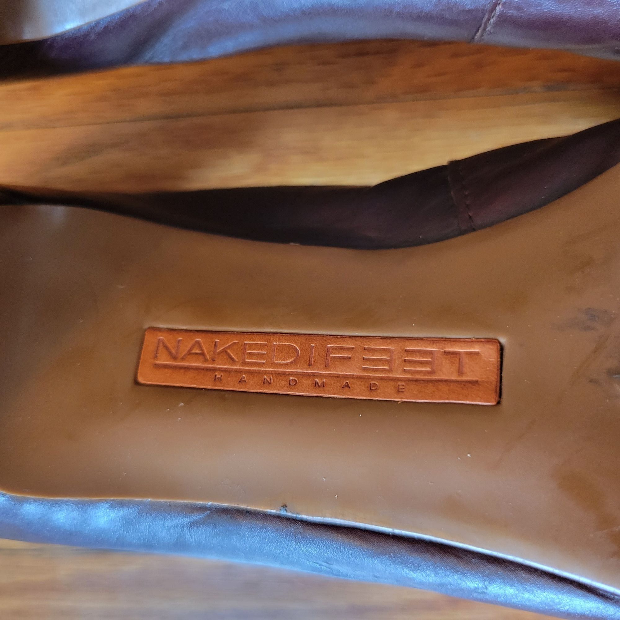 Vintage Naked Feet Handmade Brown Leather Pumps Heels 10M CONTEMPORA Size US 10 / IT 40 - 5 Thumbnail