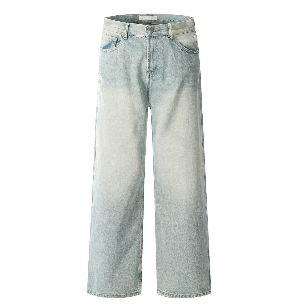 Japanese Brand × Jean Men's loose straight distressed punk washed ripped jeans Size US 32 / EU 48 - 1 Thumbnail