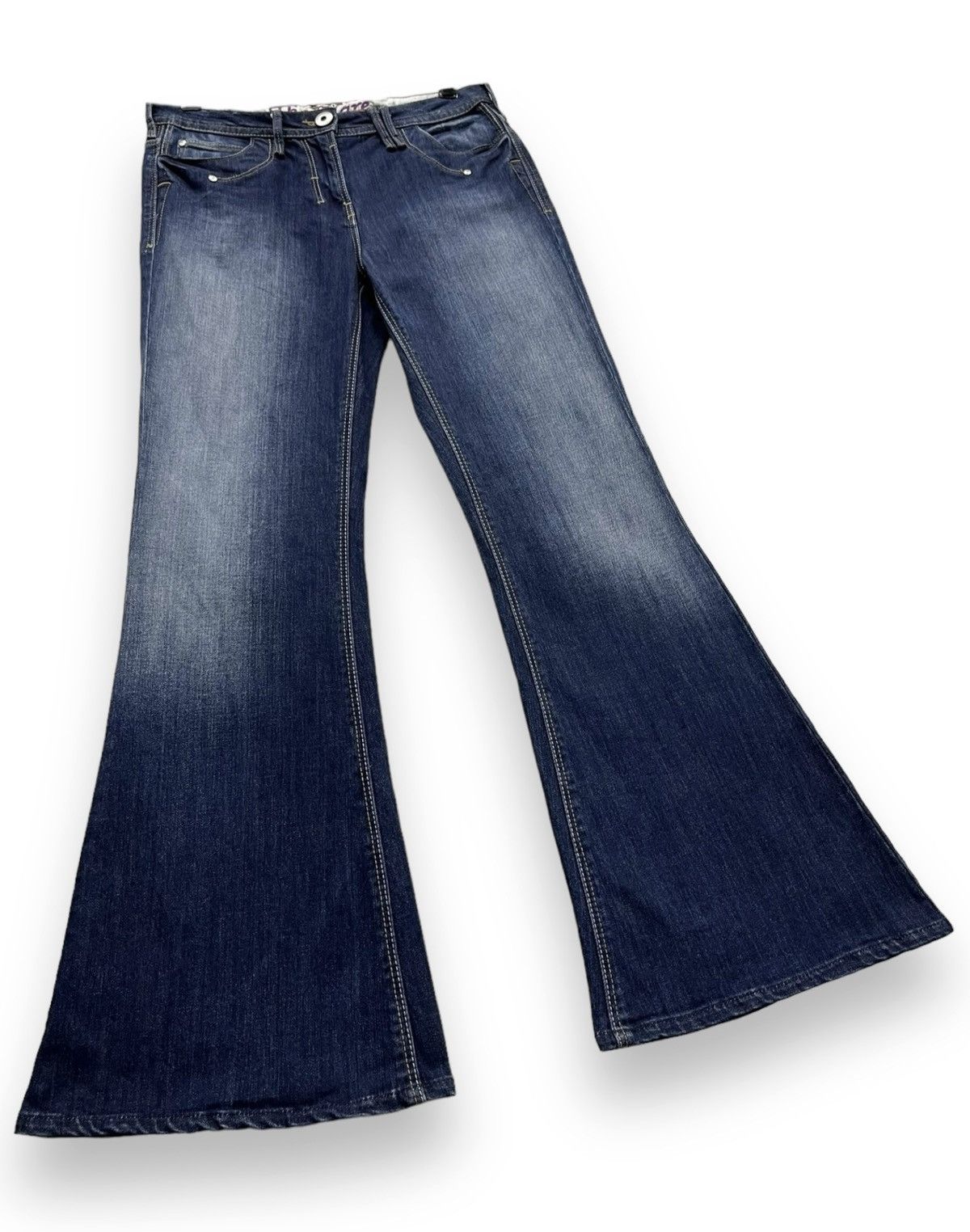 Japanese Brand × Le Grande Bleu (L.G.B.) × NEXT THE FLARE🔥Vintage NEXT Ultra Flare 70’s Style Stretch Denim Size 29" - 5 Thumbnail