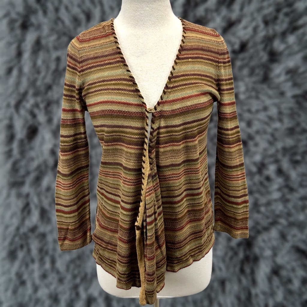 Ralph Lauren Ralph Lauren Jeans Co Cardigan Sweater Women’s M Linen Blend Multicolor Aztec Southwestern Knit Striped Boho Modern Size M / US 6-8 / IT 42-44 - 1 Thumbnail