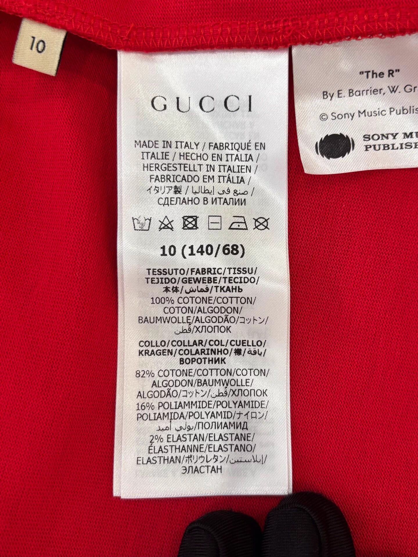 Gucci Gucci Red 10Y Kids White Logo Tee Size XXS / US 00 / IT 34 - 7 Thumbnail