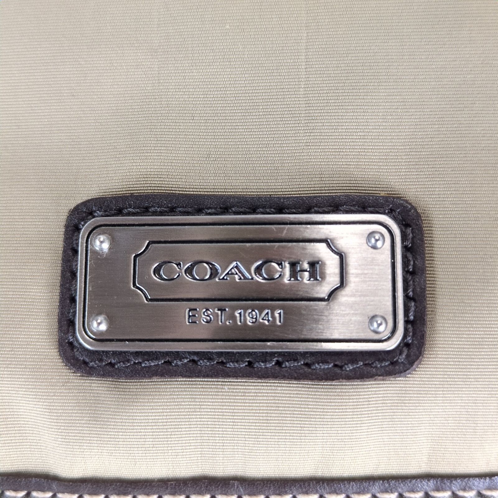 Coach Coach Tan Nylon Messenger Bag Brown Leather Trim Crossbody Size ONE SIZE - 7 Thumbnail