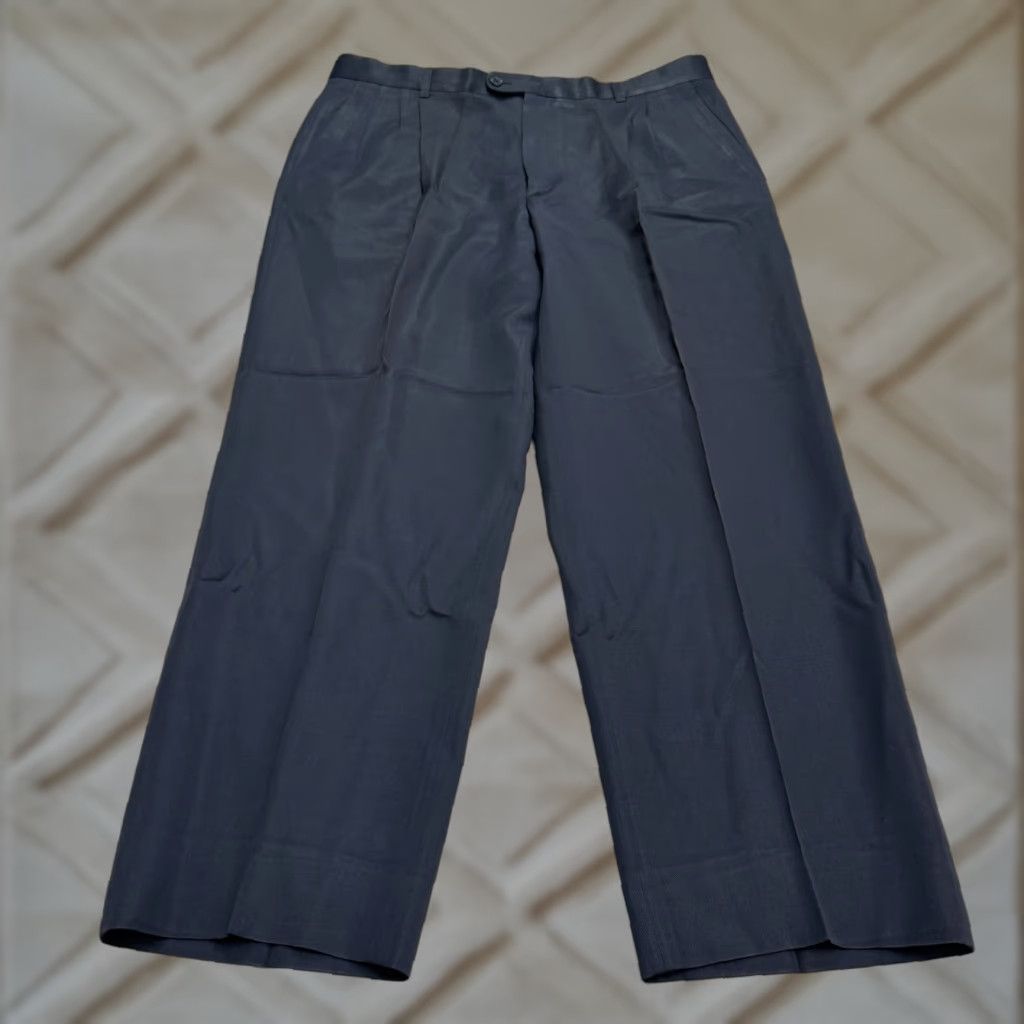 Zanella ZANELLA Vintage Wool Dress Pants Mens 38x29 Blue Pleated Front Straight 90s Retro Classic Business Formal Men’s Pants Size US 38 / EU 54 - 1 Thumbnail