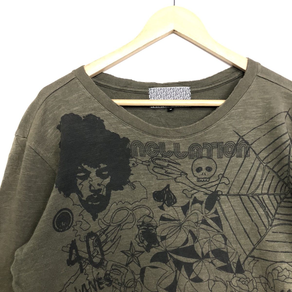 Beams Japan BEAMS JIMI HENDRIX ILLUSTRATION DISSTRESS DESIGN SWEATSHIRT Size US M / EU 48-50 / 2 - 2 Thumbnail