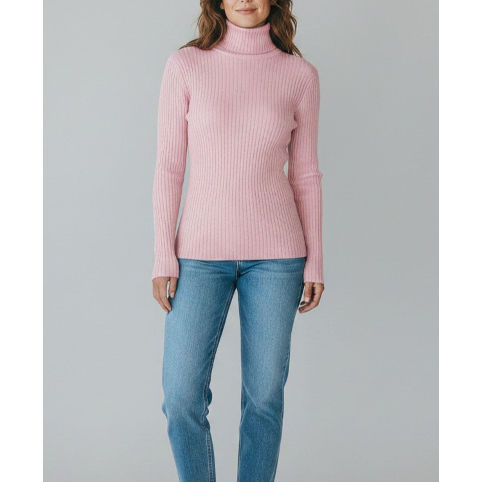 Bergdorf Goodman BERGDORF GOODMAN Pure Cashmere Ribbed Turtle Sweater Sz S Size S / US 4 / IT 40 - 1 Thumbnail