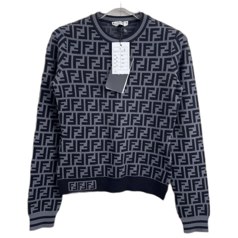Fendi Fendi Knit Long Sleeve Sweater in Black Gray Size US M / EU 48-50 / 2 - 1 Thumbnail