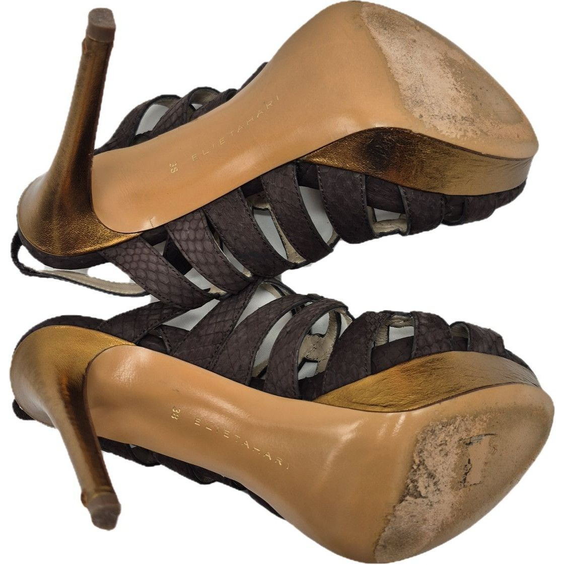 Elie Tahari Elie Tahari Meredith Wedge Suede Heeled Sandals Brown 8 Size US 8 / IT 38 - 4 Thumbnail