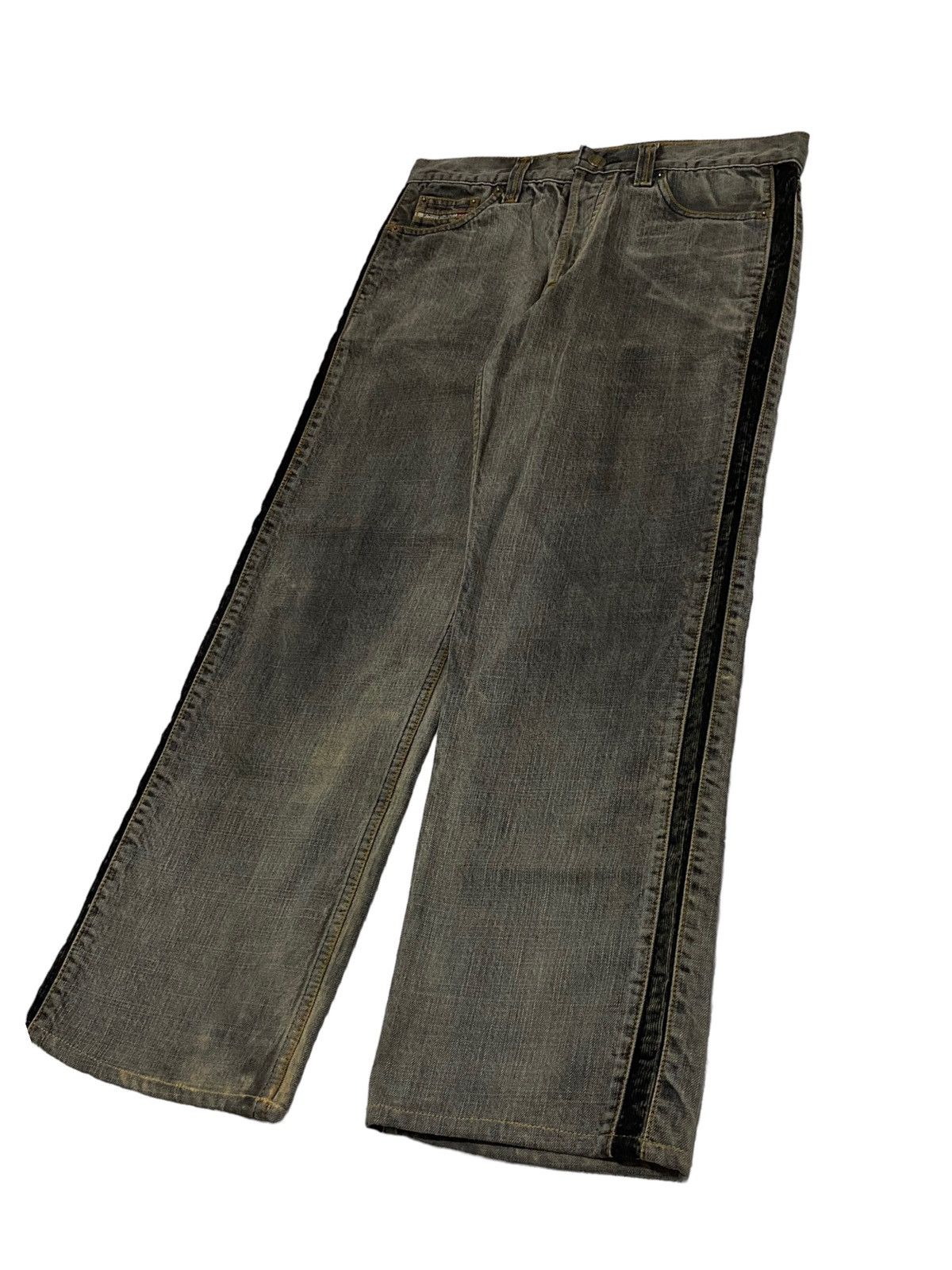 Le Grande Bleu (L.G.B.) Diesel Jeans Industry Baggy Liner Corduroy Side Faded Size US 33 - 3 Thumbnail
