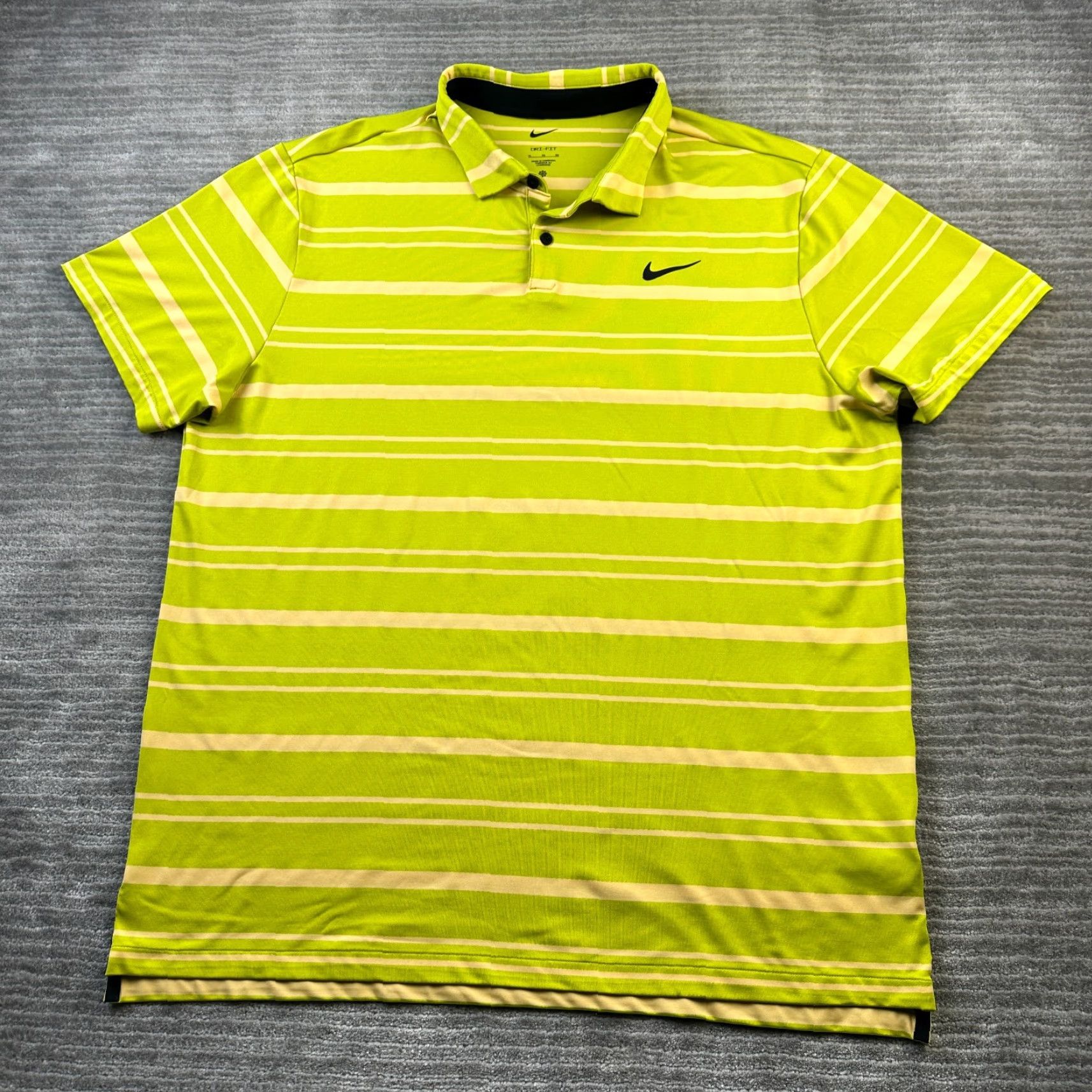 Nike Nike Polo Shirt Extra Large Green Striped Tour Dri Fit Golf Mens Size US XL / EU 56 / 4 - 2 Thumbnail