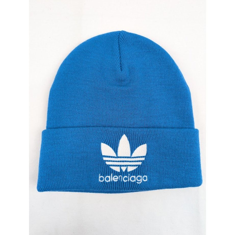 Adidas × Balenciaga o1rshd1 Size: OS / Sretchy Rib Knit Beanie / Hat Blue/White Size ONE SIZE - 2 Thumbnail
