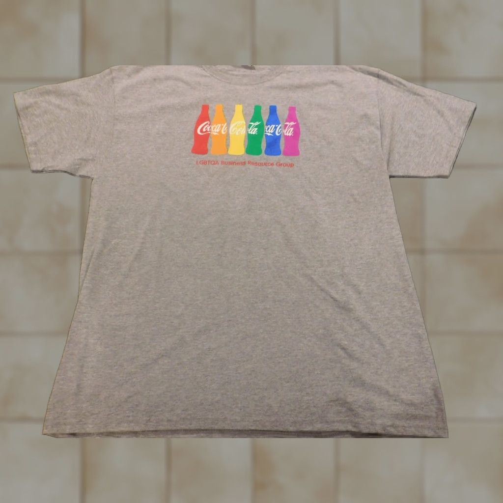 Jerzees Coca Cola Shirt LGPTQ Logo Short Sleeve Crew Neck Gray XL Men JERZEES T-Shirt Cotton Polyester Regular Size US XL / EU 56 / 4 - 1 Thumbnail