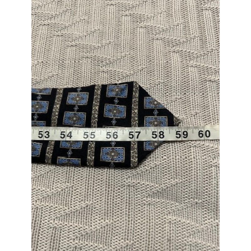 Dior Vintage Christian Dior black and blue print silk tie Size ONE SIZE - 3 Thumbnail