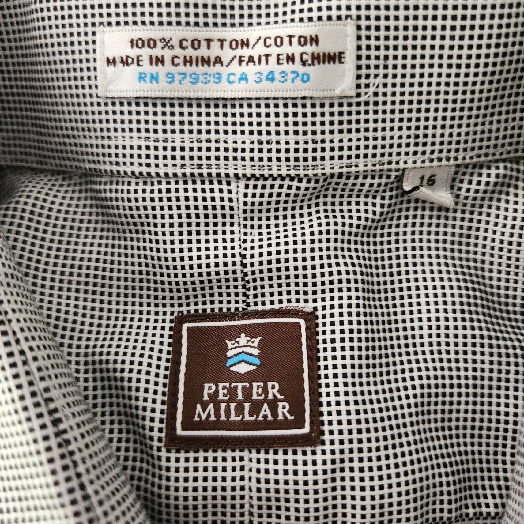 Peter Millar Peter Millar Button Down Shirt Mens 16 Large Long Sleeve Check Geometric Plaid Blue Multicolor Regular Button-Up Collared Long Sleeve Mens Size US L / EU 52-54 / 3 - 8 Thumbnail
