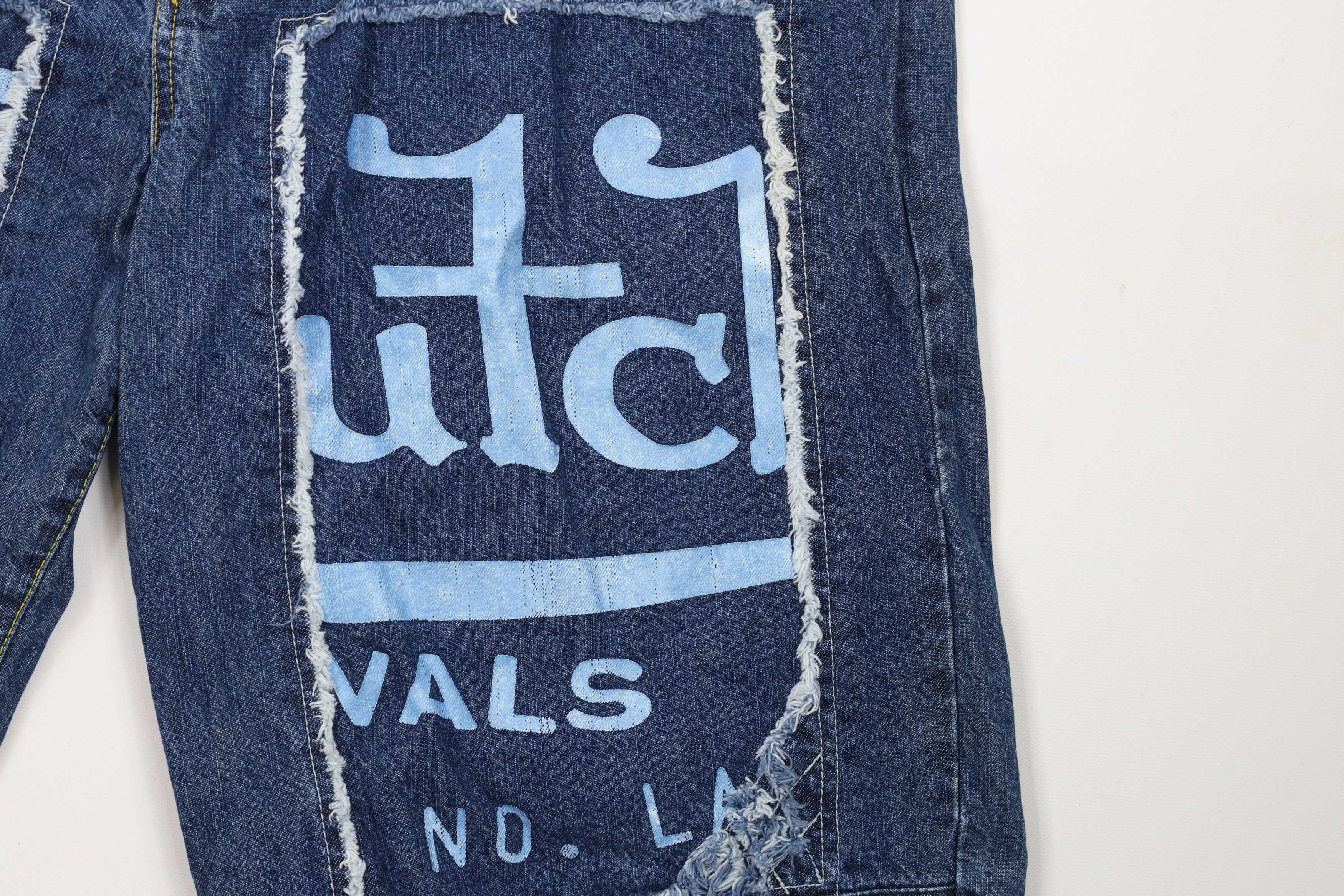 Vintage × Von Dutch Vintage 90s Y2K Von Dutch Spell Baggy Fit Denim Jean Shorts Size US 38 / EU 54 - 5 Thumbnail