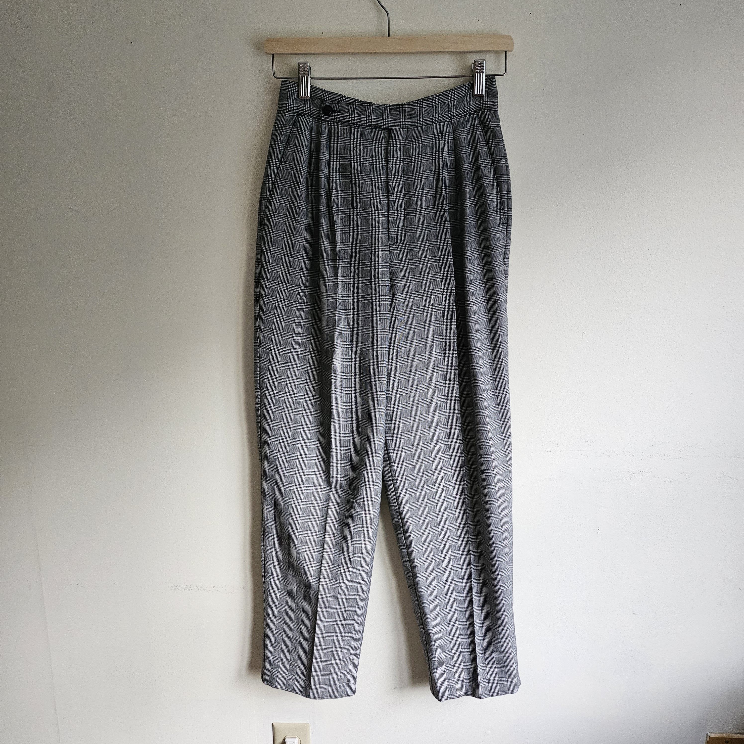 Vintage Vtg Fundamental Things Pants Checked High Rise Pleated Size 24" / US 00 / IT 34 - 2 Thumbnail