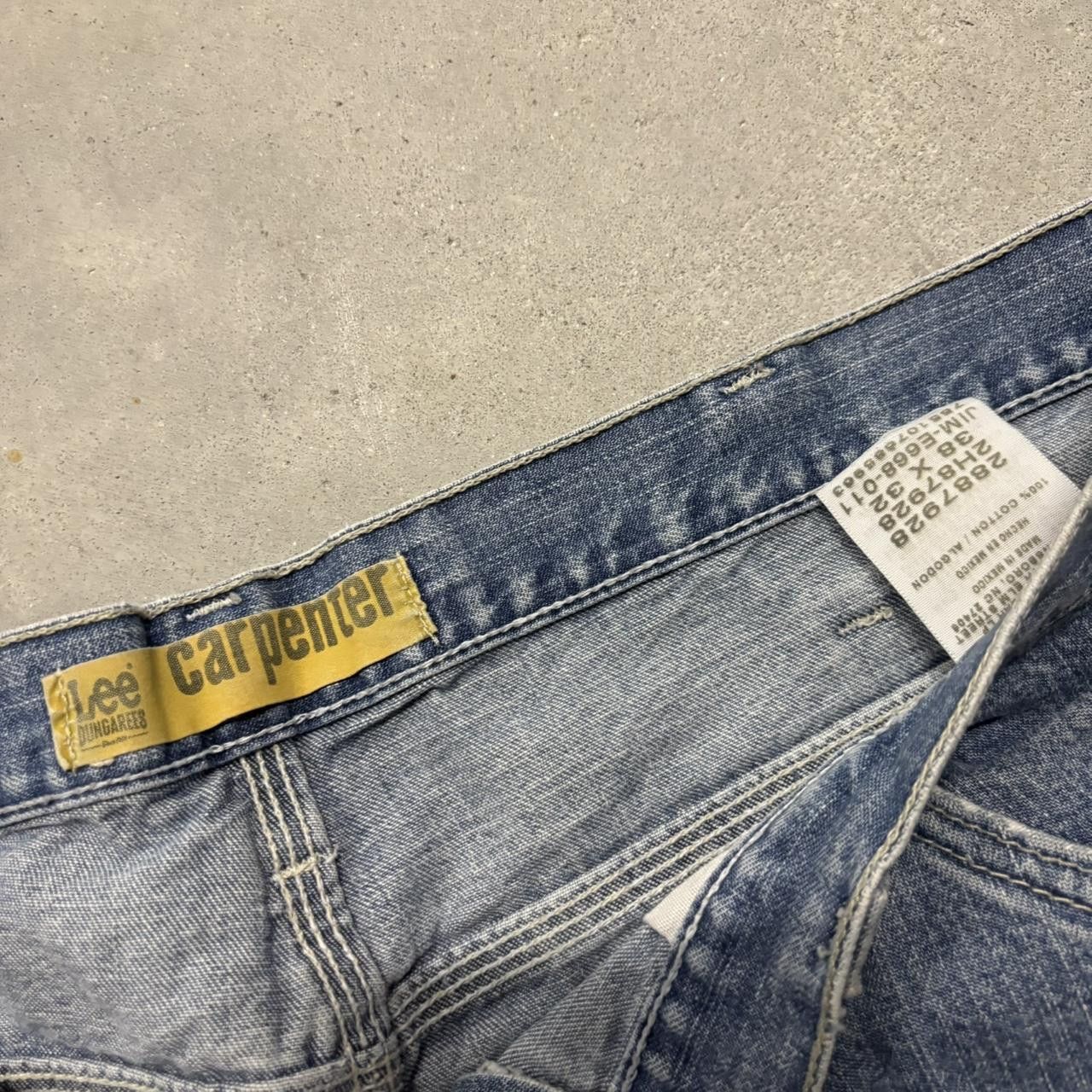 Japanese Brand × Vintage Crazy Vintage Y2K/2000s Baggy Light Wash Skater Style Carpenter Denim Jeans! Size US 38 / EU 54 - 8 Thumbnail