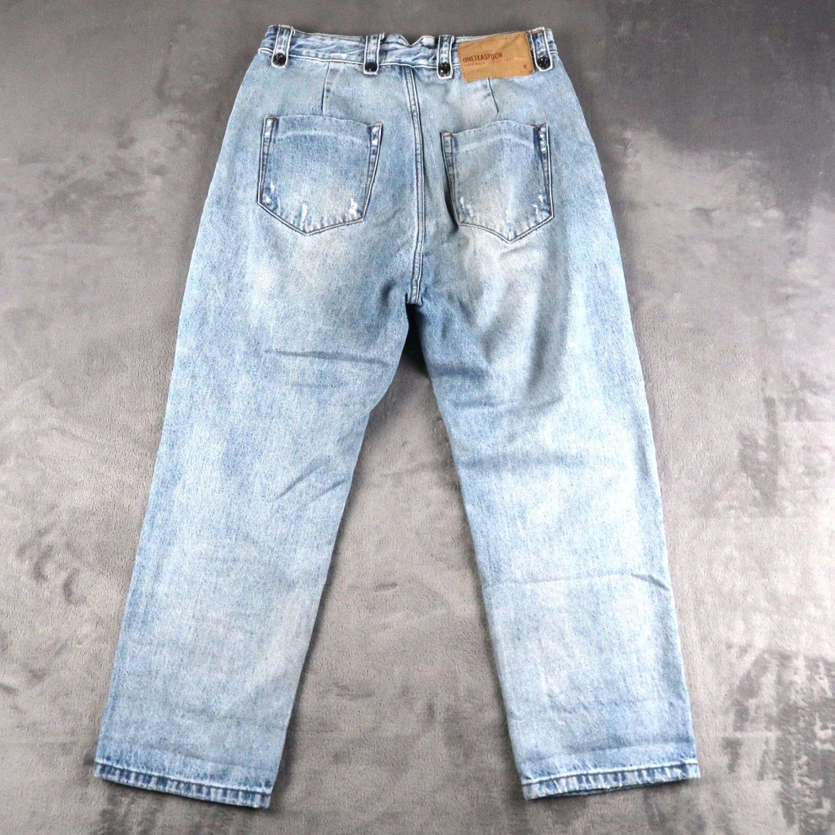 Vintage One Teaspoon Blue Workwear Boyfriend Jeans Size 29 Drawstring Womens Size 29" - 2 Thumbnail