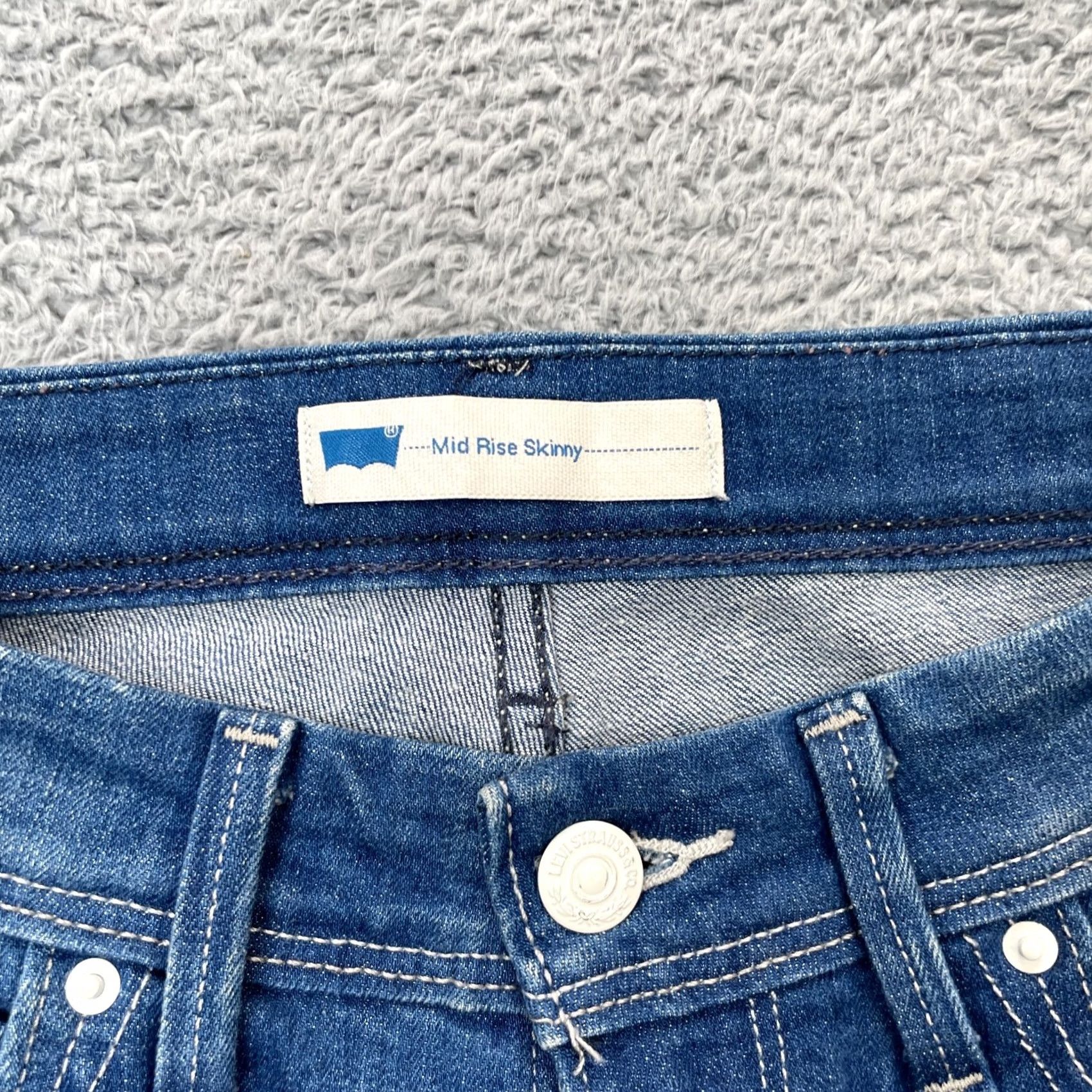 Levi's Levis Jeans Womens Blue Cropped Cotton Stretch Mid Rise Skinny Leg 30x24 Denim Size 30" / US 8 / IT 44 - 2 Thumbnail