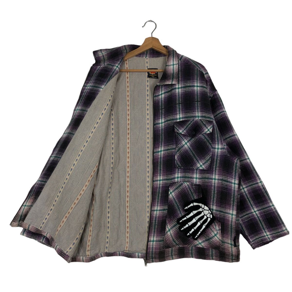 Japanese Brand 🔥90s Vintage Zipper Flannel Jacket Tartan Design West Surts Size US M / EU 48-50 / 2 - 8 Thumbnail