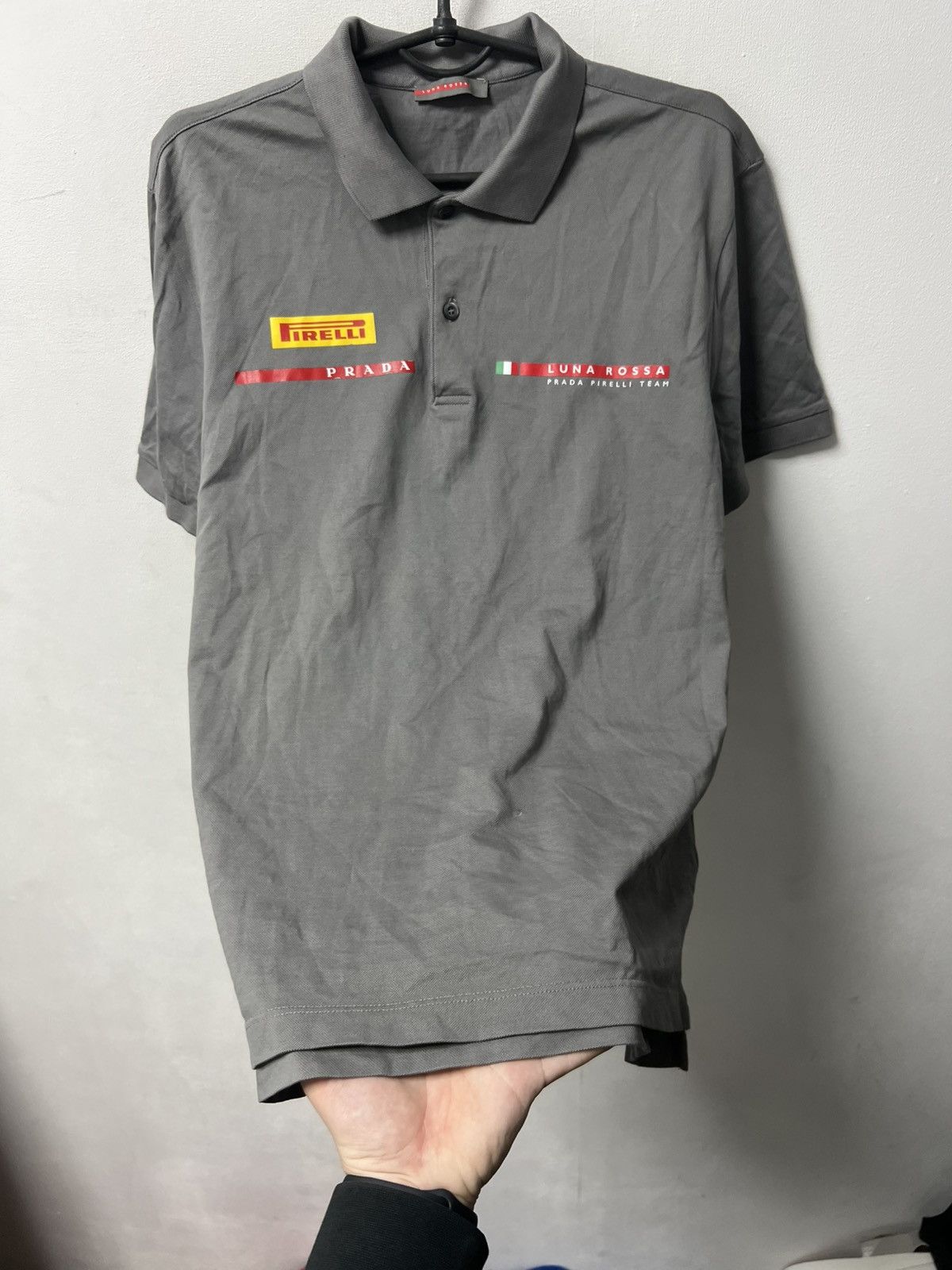Prada Prada Luna Rossa Mens Polo Luxury Shirt Size M Gray Size US M / EU 48-50 / 2 - 7 Thumbnail
