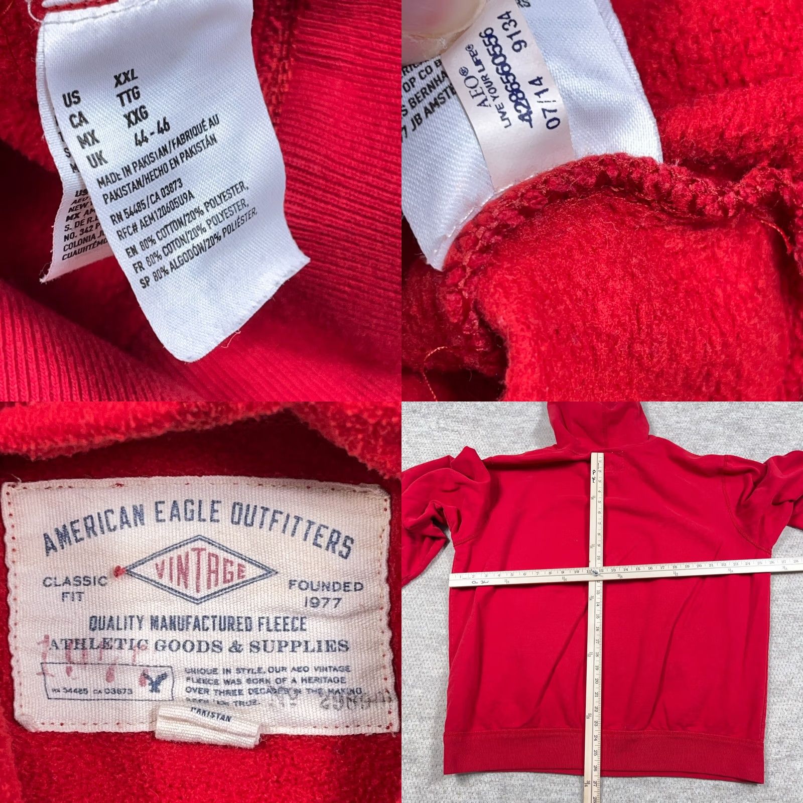 American Eagle Outfitters Vintage American Eagle Hoodie Men 2XL XXL Red Pullover Sweatshirt Y2K AE77 00s Size US XXL / EU 58 / 5 - 8 Thumbnail