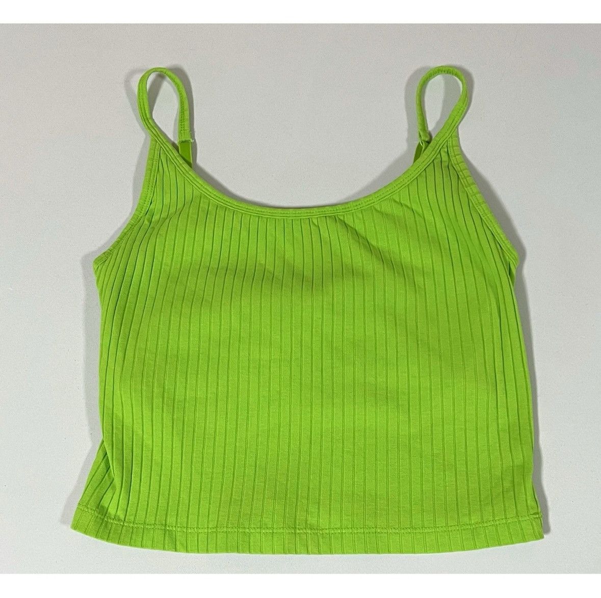 Old Navy Lime Green Shelf-Bra Cami Camisole Tank Crop Top Size S 💚 Size S / US 4 / IT 40 - 1 Thumbnail