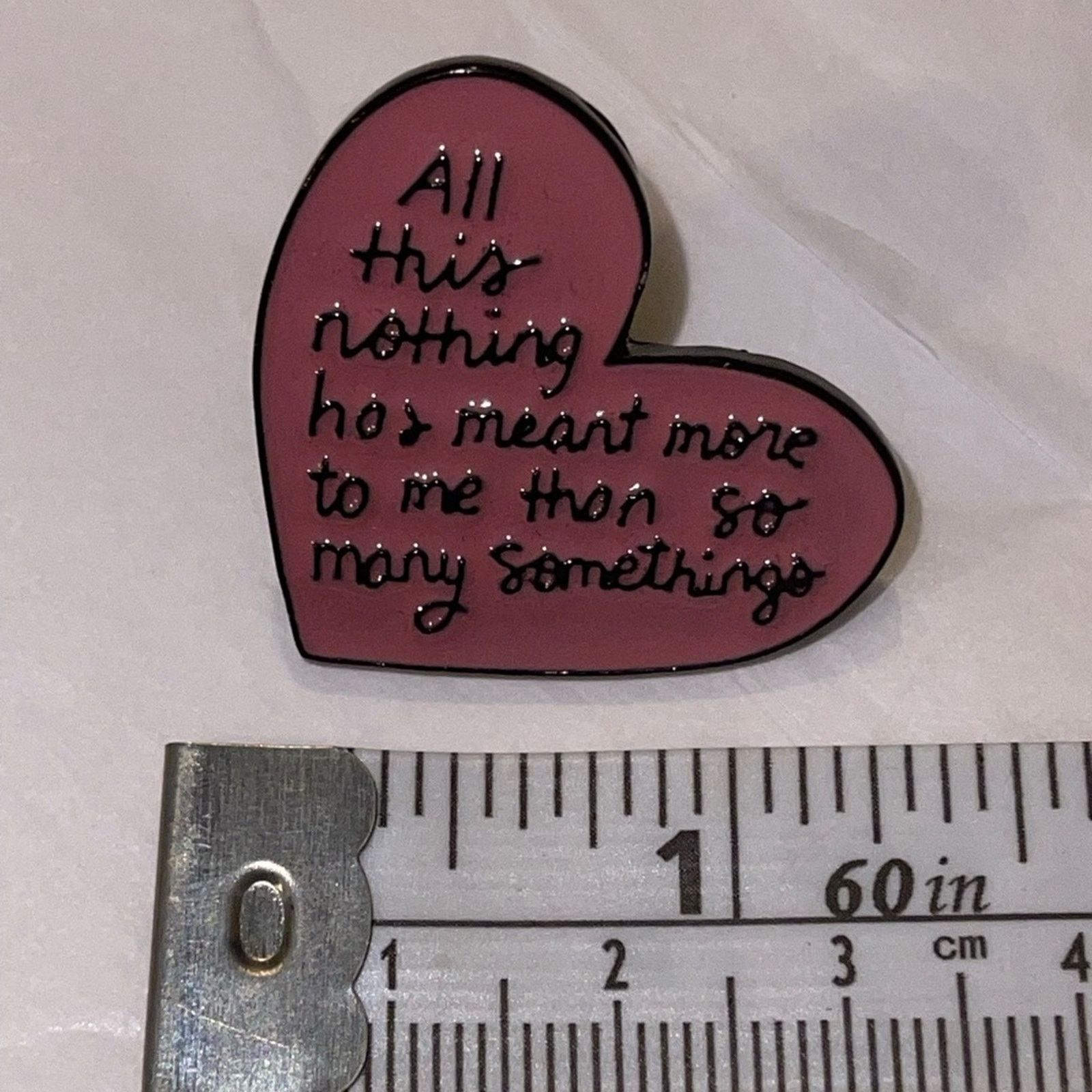 Other Pink Heart Script All This Nothing Pin Brooch Size ONE SIZE - 1 Preview