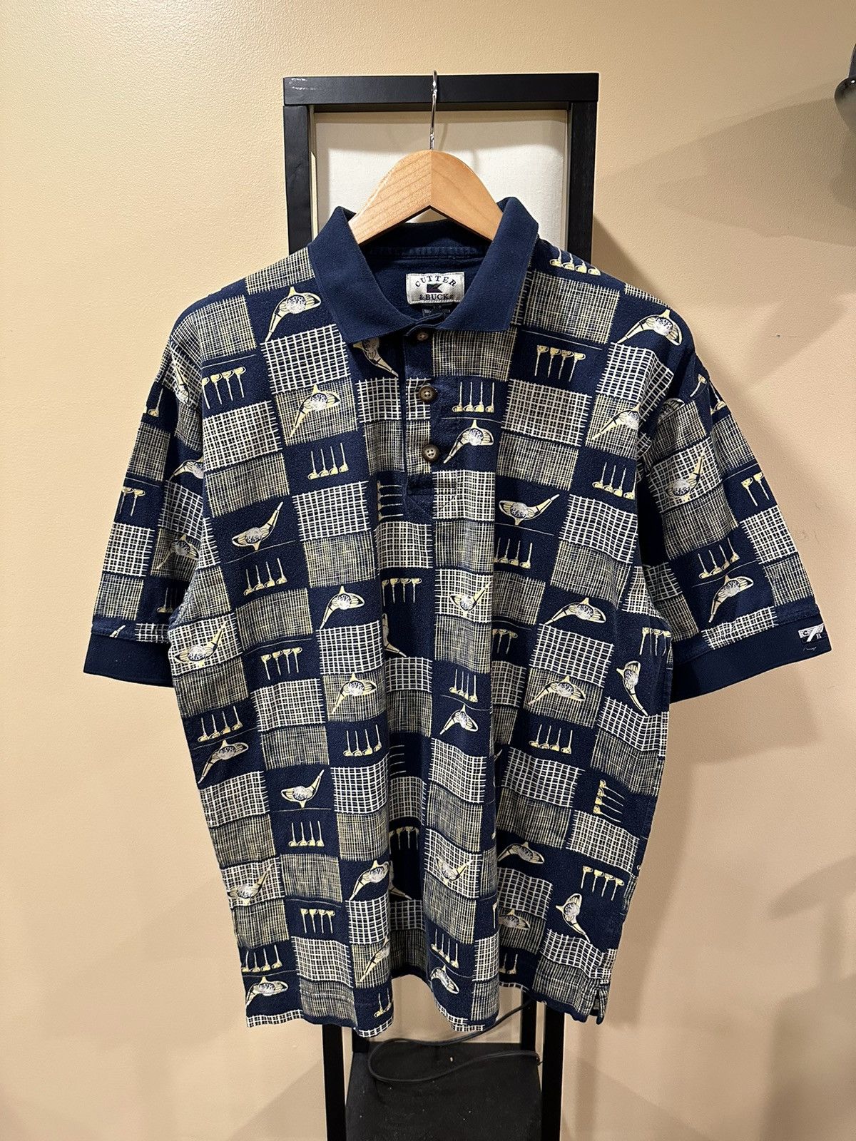 Cutter & Buck × Vintage Vintage Cutter & Buck Sportman Fancy Golf 90s Polo Shirt Size US L / EU 52-54 / 3 - 10 Thumbnail