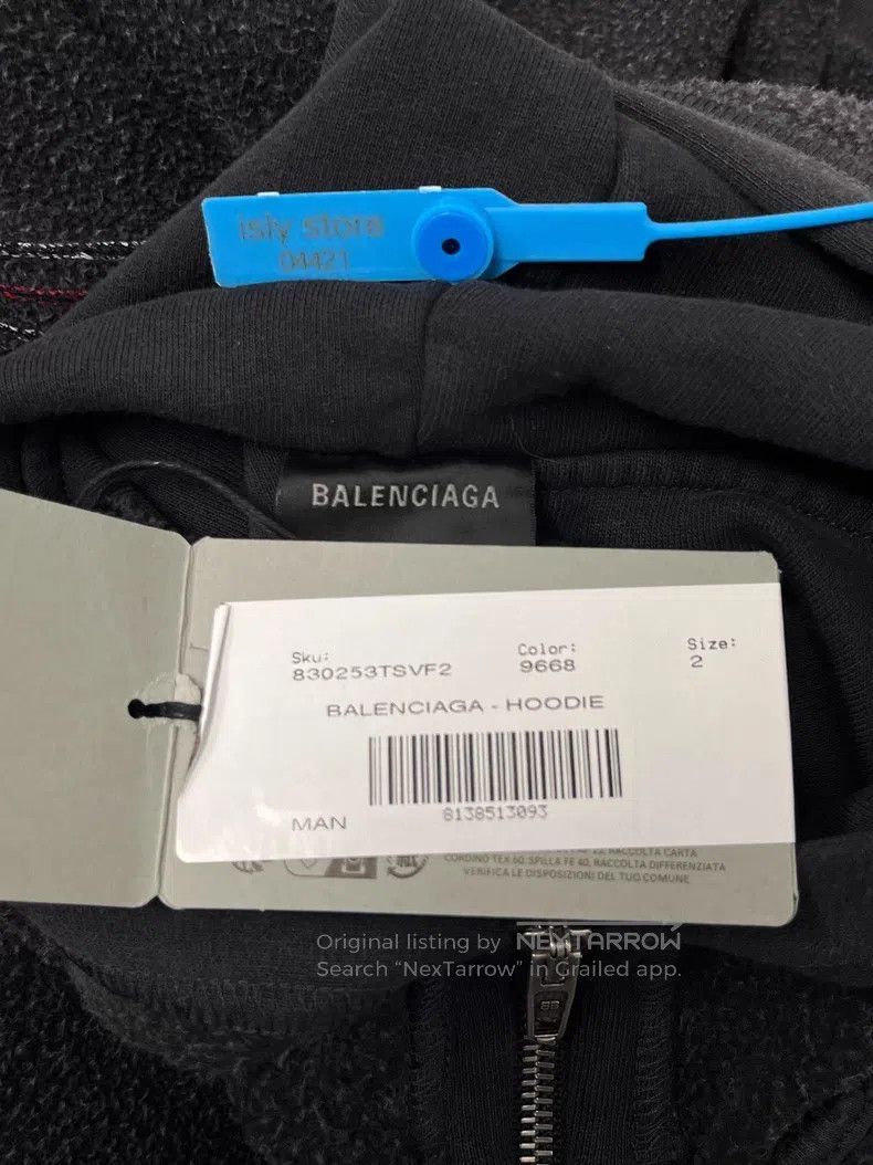 Balenciaga Balenciaga Hooded Logo Embroidered Long Sleeve Sweatshirt Size US M / EU 48-50 / 2 - 5 Thumbnail