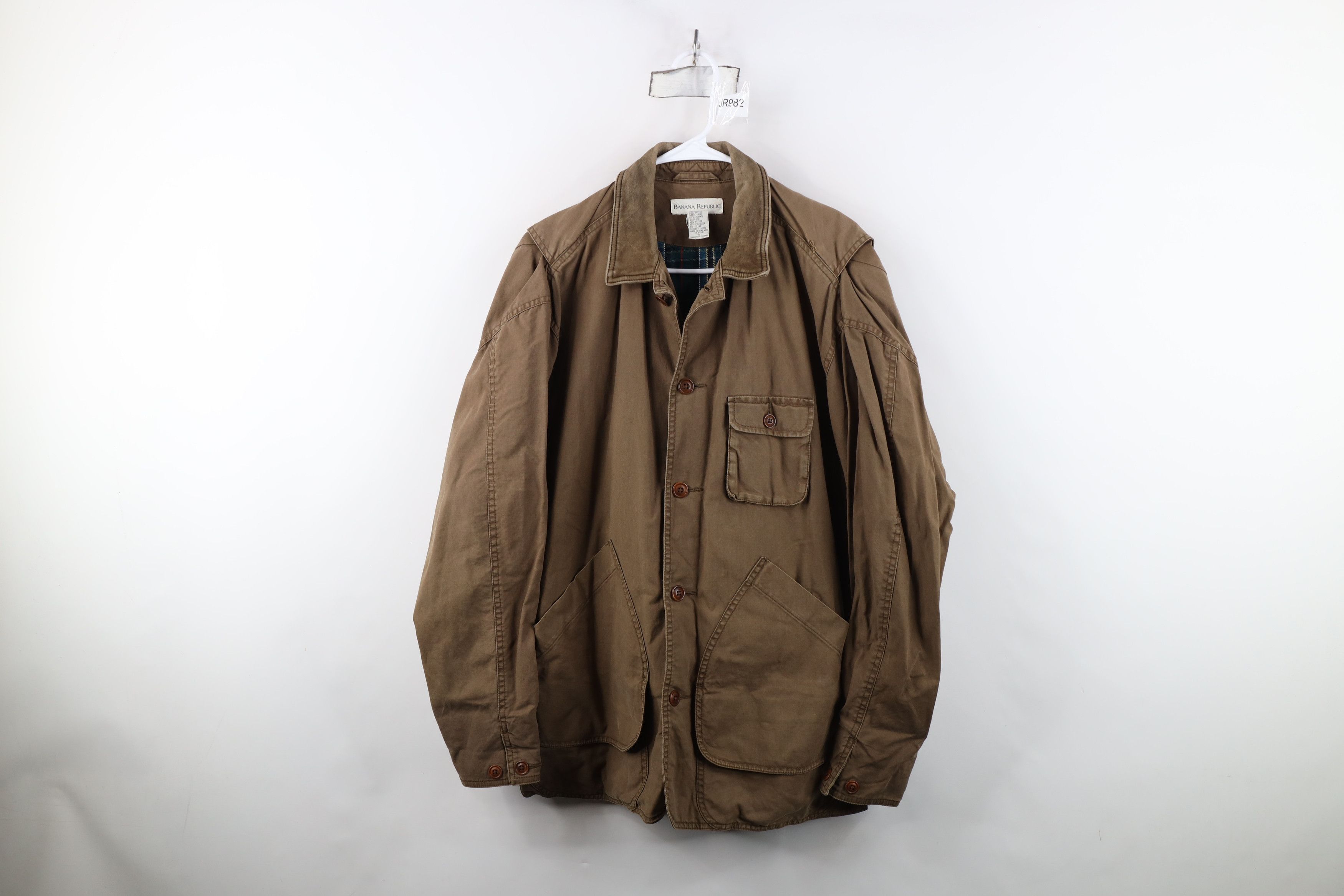 Banana Republic Vintage 90s Banana Republic Leather Collar Chore Jacket Size US S / EU 44-46 / 1 - 1 Thumbnail