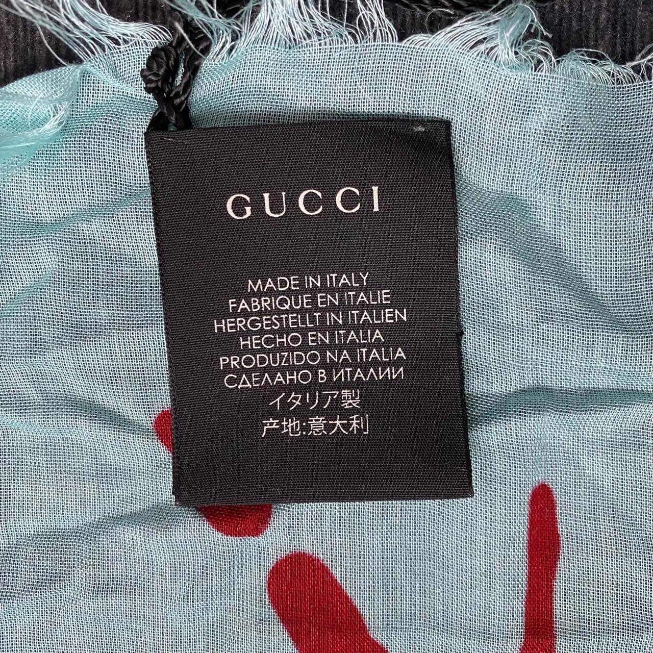 Gucci Gucci Green Graffiti Double G Scarf 2501-Nextarrow Size ONE SIZE - 4 Thumbnail