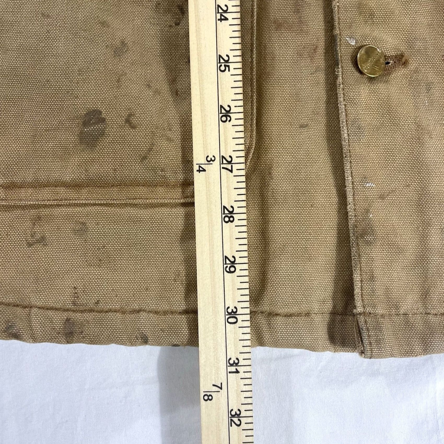 Carhartt Carhartt Mens L Reg Chore Jacket Distressed Duck Canvas Blanket Lined C001 BRN Size US L / EU 52-54 / 3 - 4 Thumbnail