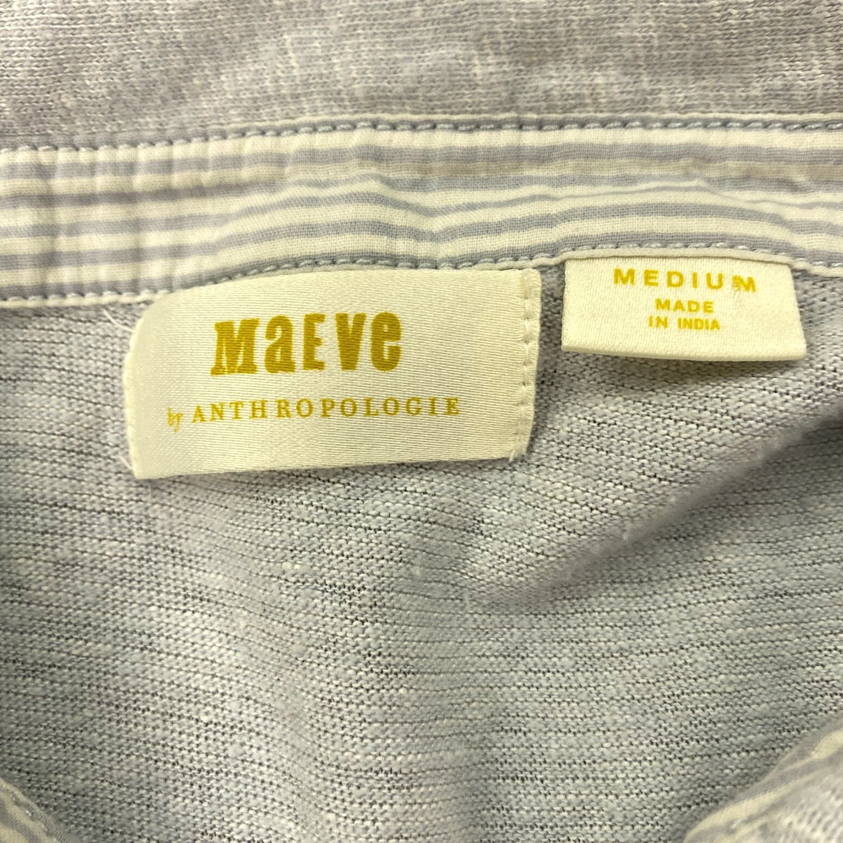 Vintage Maeve Shirt Womens Medium Gray Linen Blend Button Up Size M / US 6-8 / IT 42-44 - 2 Thumbnail