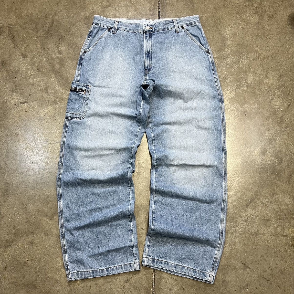 Levi's × Vintage Vintage Y2K Levi’s Wide Leg Baggy Cargo Denim Jeans Faded Size US 35 - 3 Thumbnail