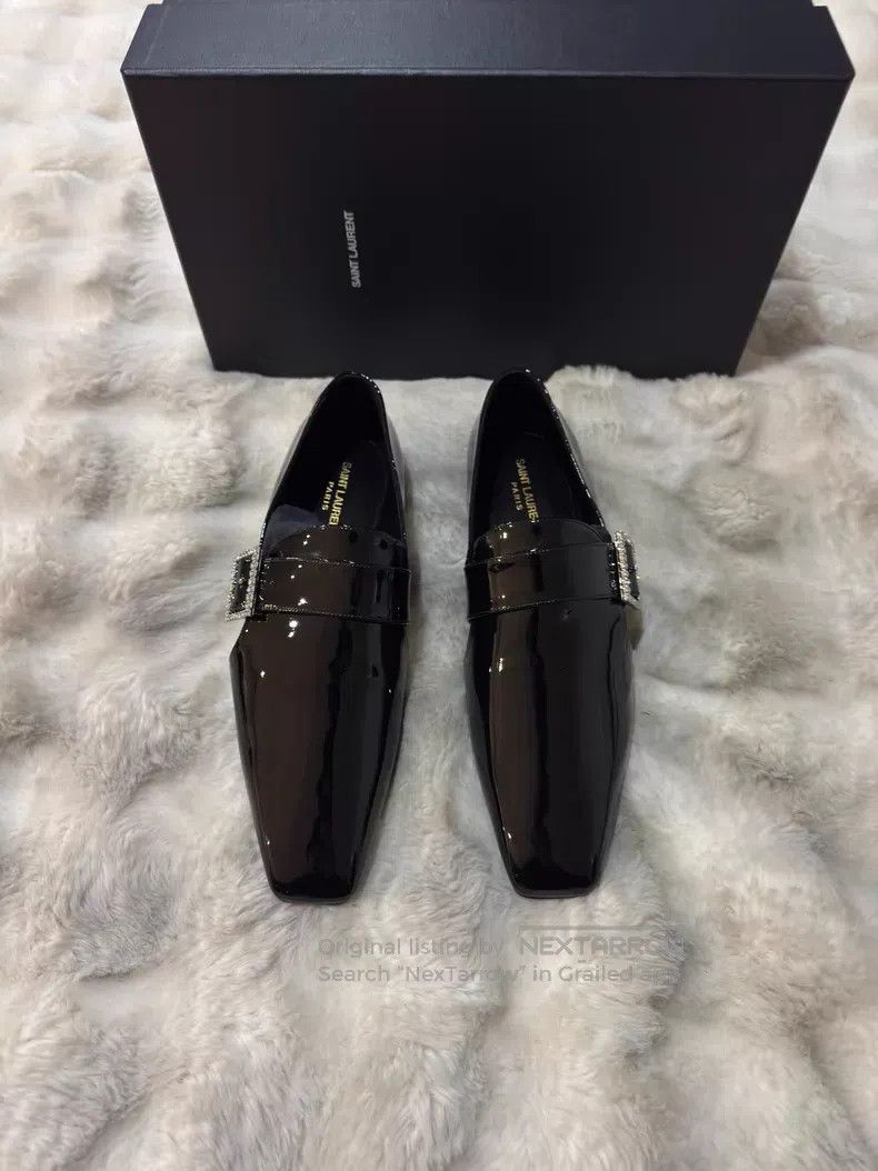 Saint Laurent Paris Saint Laurent Paris Crystal Buckle Men's Loafers Leather S Size US 9 / EU 42 - 4 Thumbnail