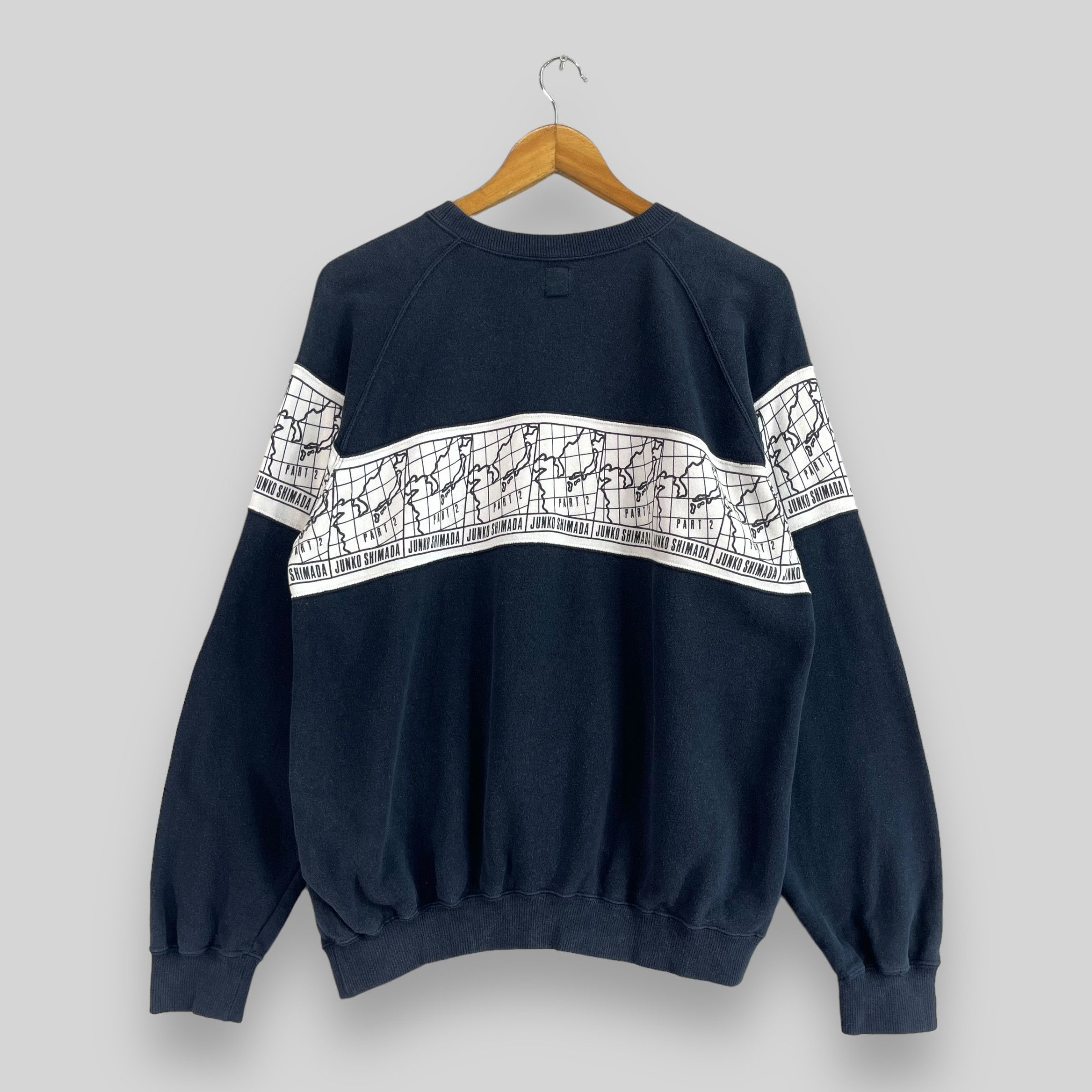 Japanese Brand × Vintage JUNKO SHIMADA World Mapping Stripes Printed Sweatshirt Size US M / EU 48-50 / 2 - 8 Thumbnail