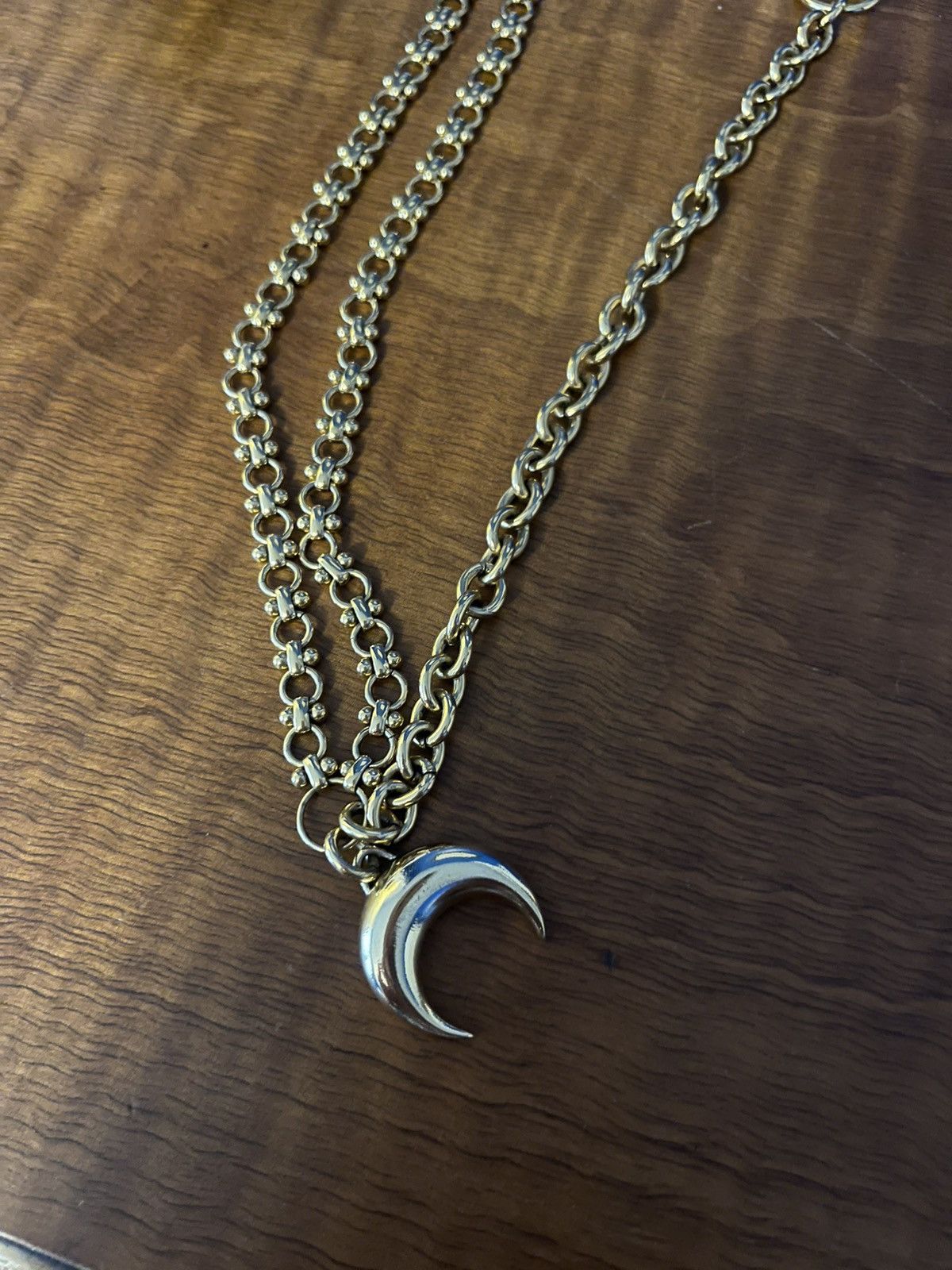Marine Serre Marine Serre Gold Regenerated Tin Moon Charms Necklace Size ONE SIZE - 2 Thumbnail