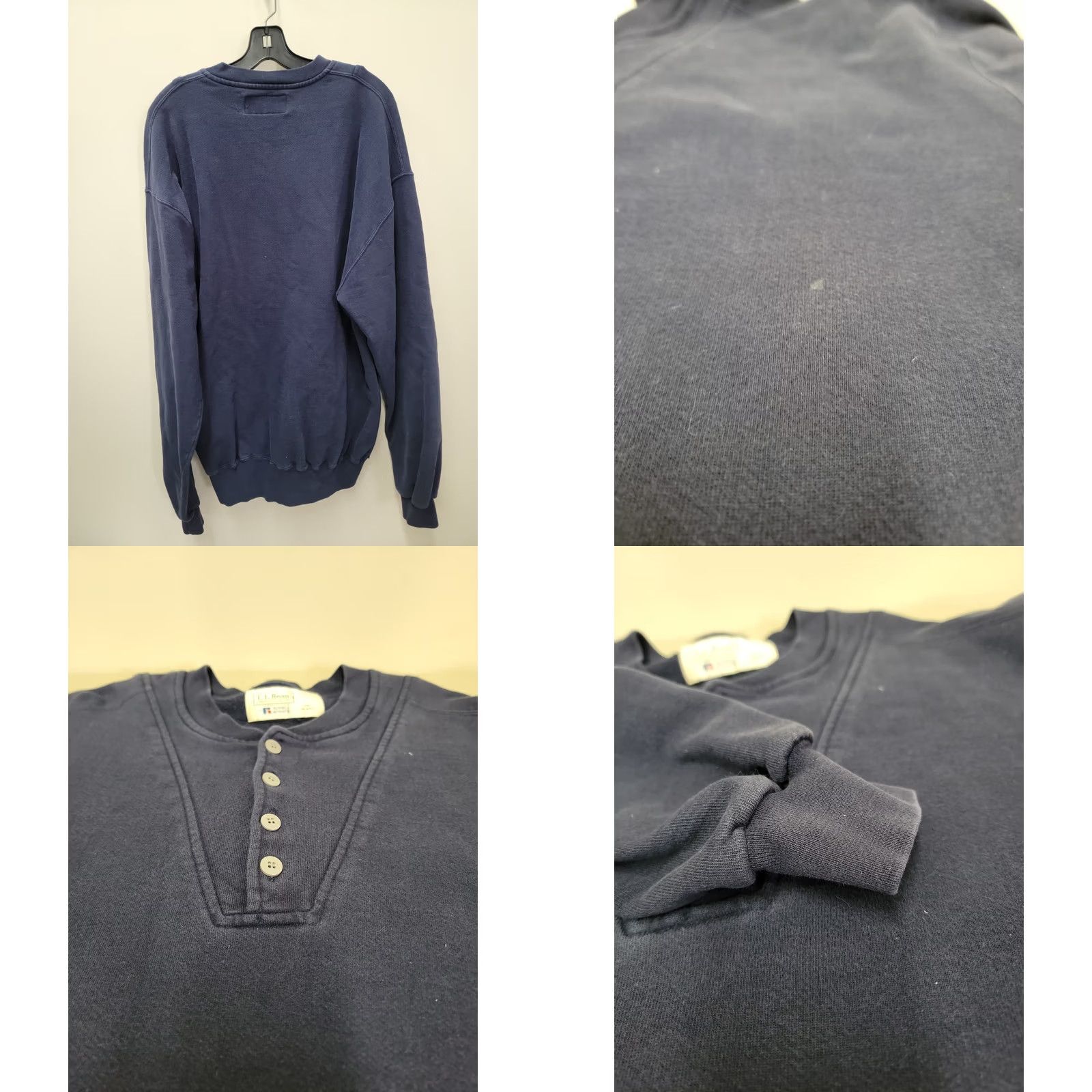 Vintage VINTAGE L.L. Bean by Russell Athletic Men’s Tall XL Blue Henley Sweatshirt USA Shirt Mens XL Blue Henley 90s Size US L / EU 52-54 / 3 - 8 Thumbnail