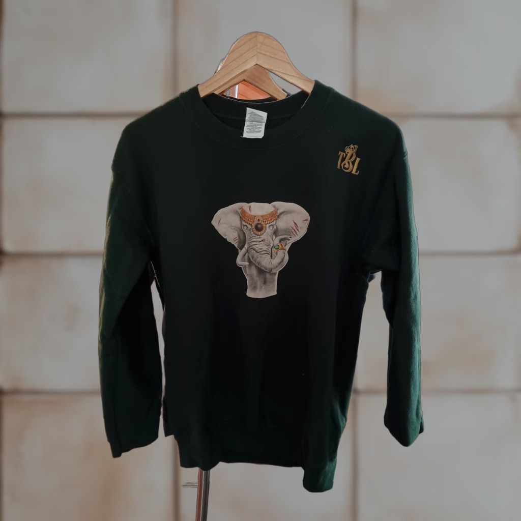 Gildan Gildan Pullover Sweater Men Sweatshirt Green Size S Africa Elephant Print On Back Christmas/Custom (No N/A) Size US S / EU 44-46 / 1 - 1 Thumbnail