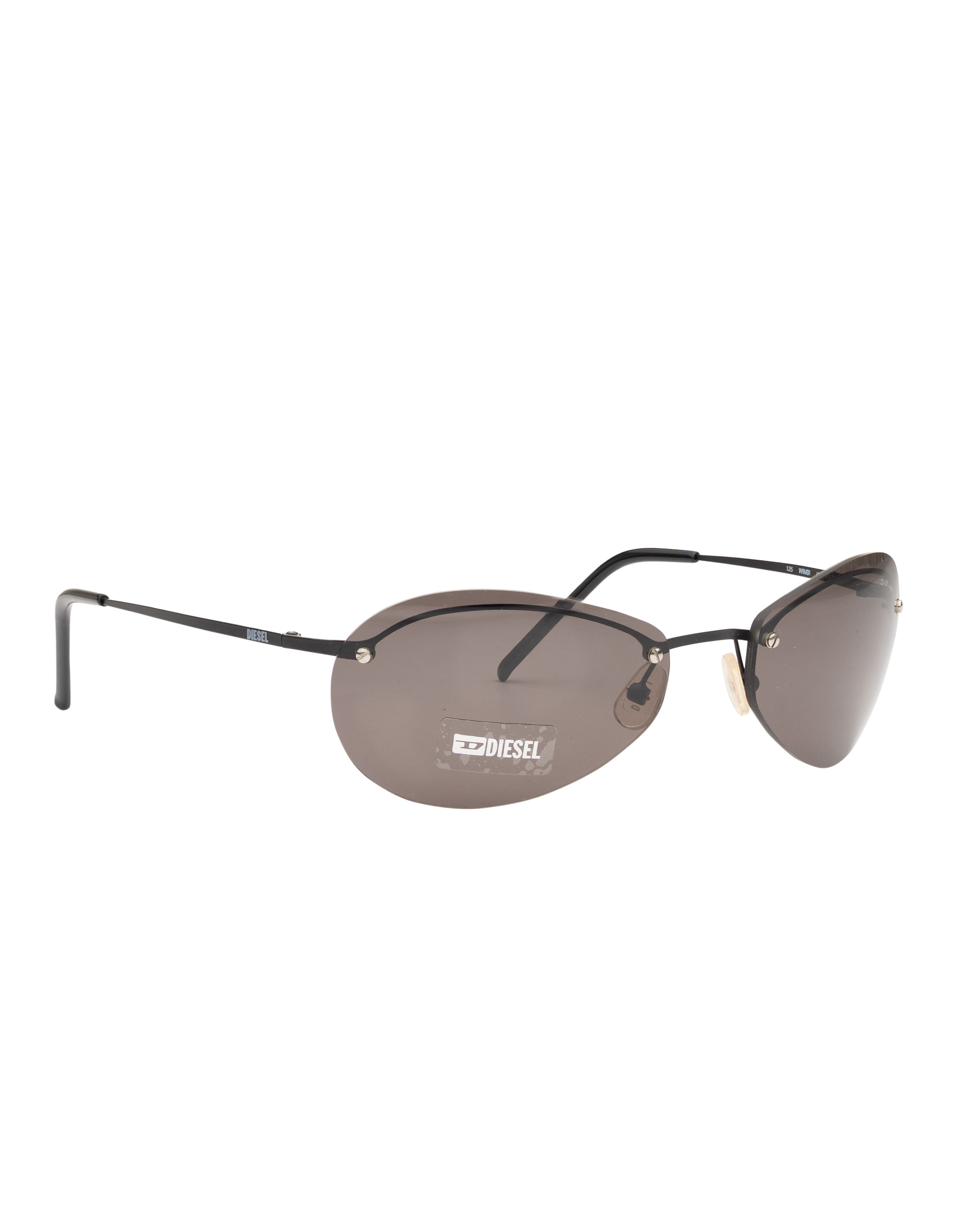 Diesel '90s Black Oval Rimless Sunglasses