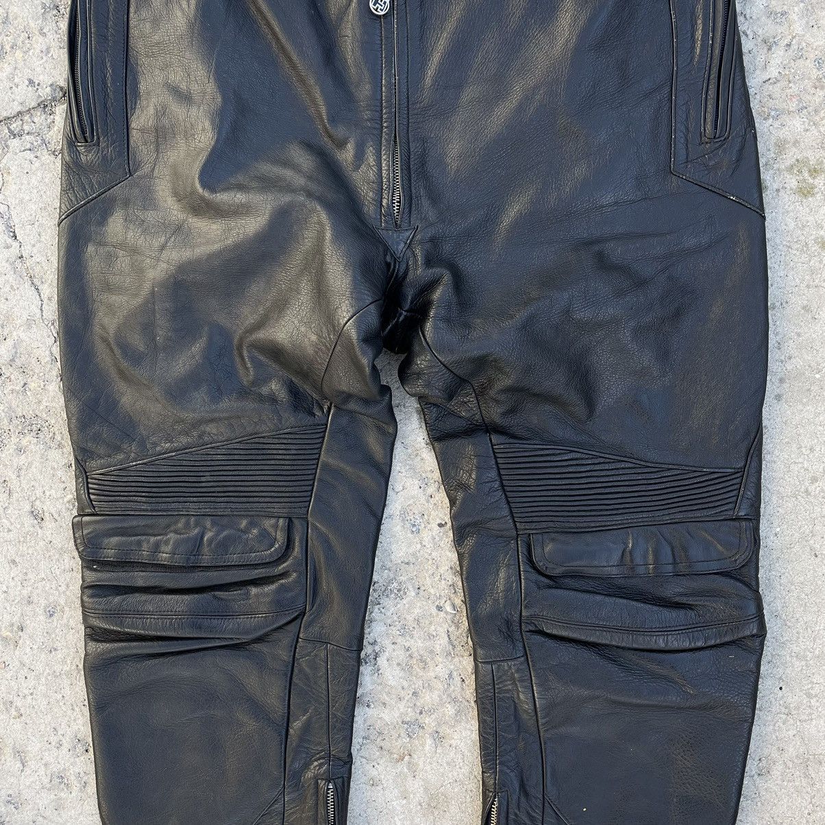 Leather × Vintage Vintage Leather Pants Moto Y2K Hard 90s USA Style Size US 36 / EU 52 - 6 Thumbnail