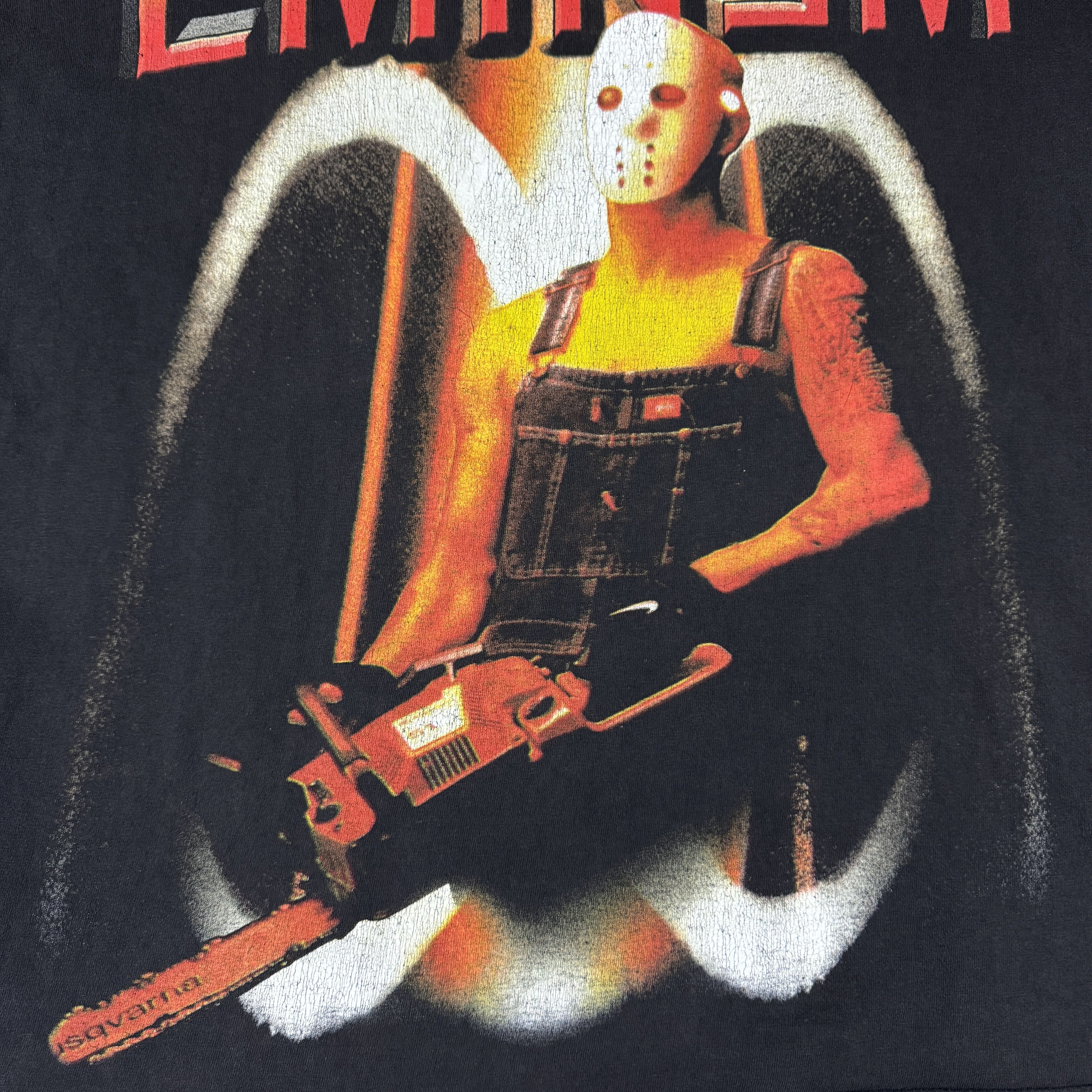 Rap Tees Vintage 90s Eminem Chainsaw Euro Boot Tee Size US L / EU 52-54 / 3 - 5 Thumbnail