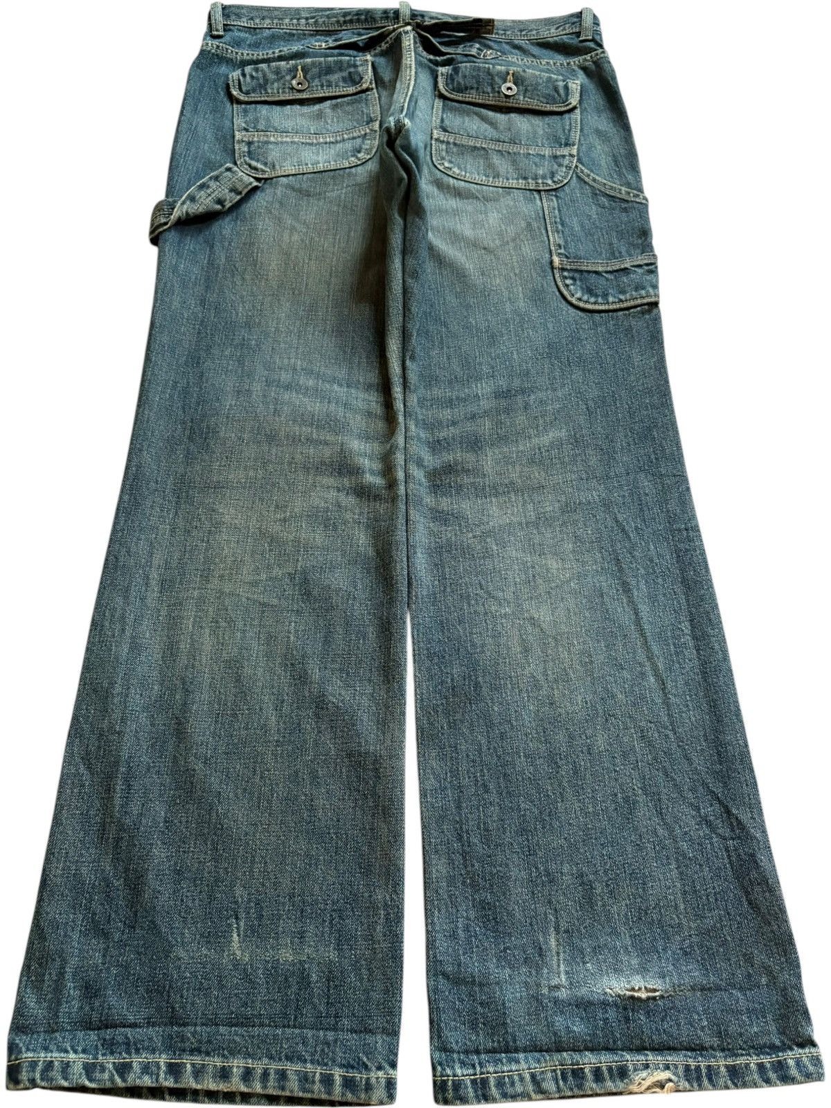 Japanese Brand Vintage Japanese Brand Mud Wash Loose Baggy Carpenter Jeans Size US 35 - 2 Thumbnail